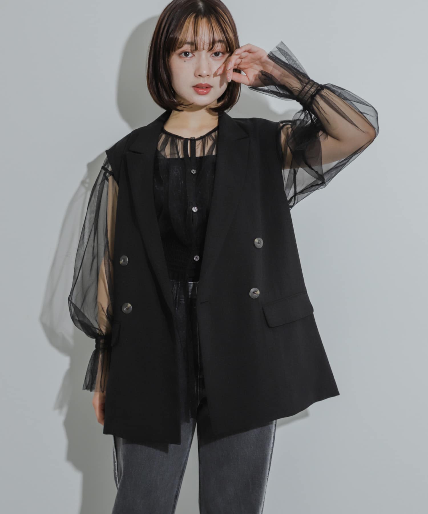 身長：158cm サイズ：one