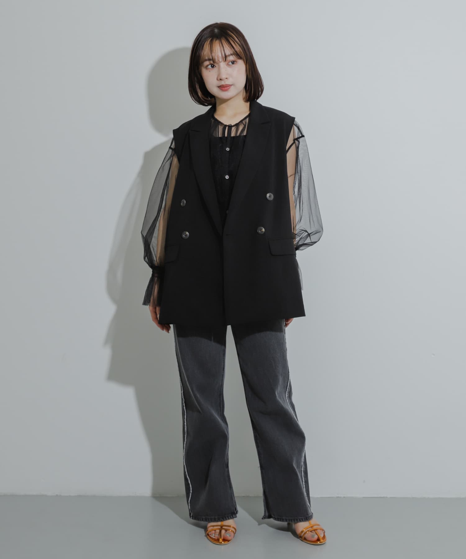 身長：158cm サイズ：one