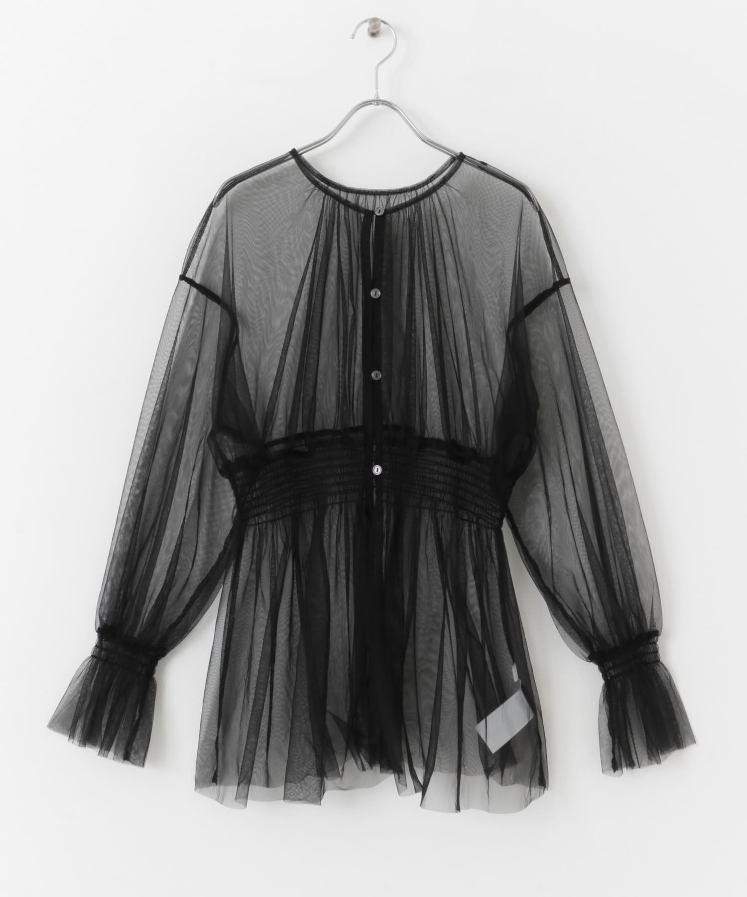 ウエストマークチュールチュニックトップ BLACK one