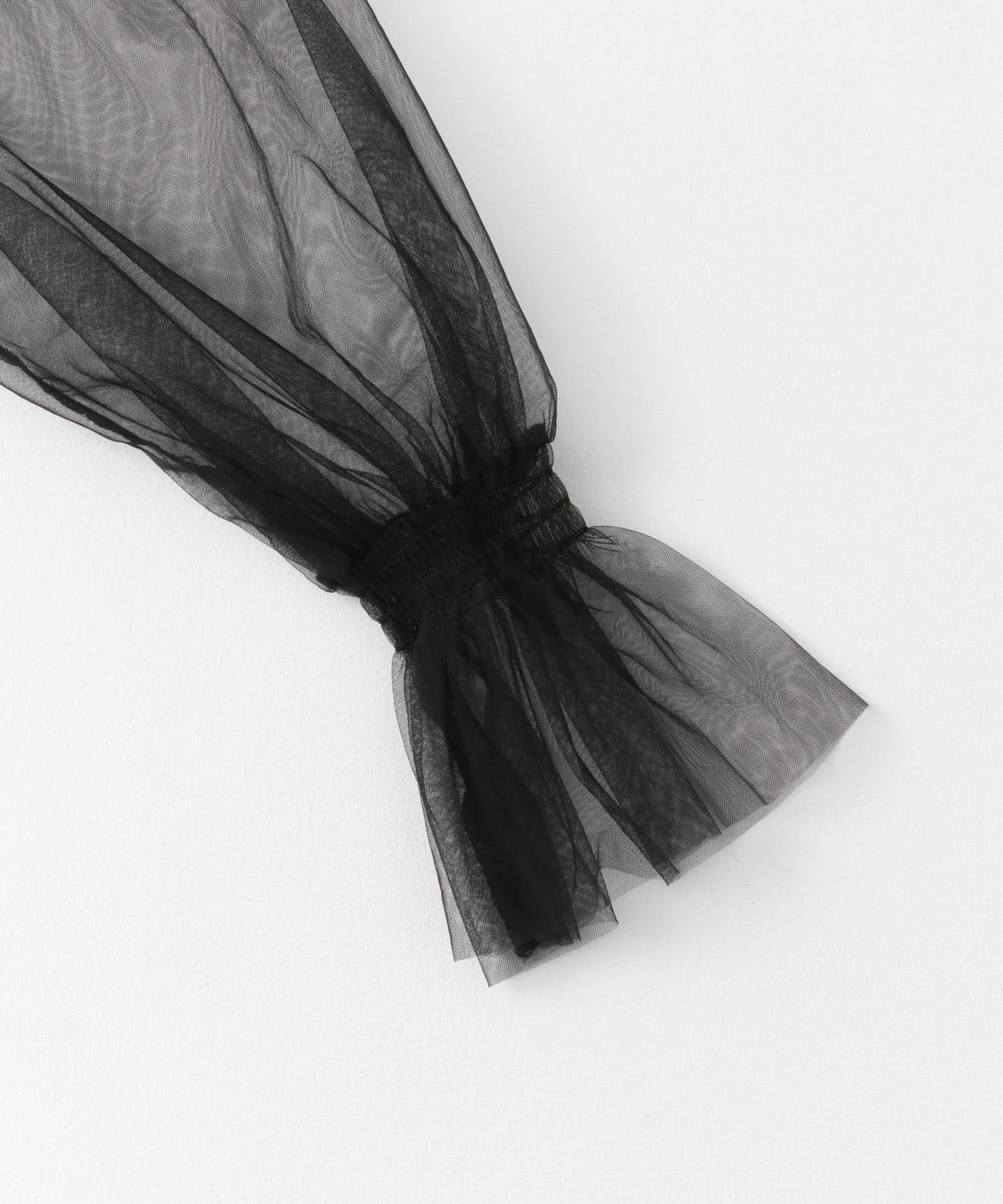 ウエストマークチュールチュニックトップ BLACK one