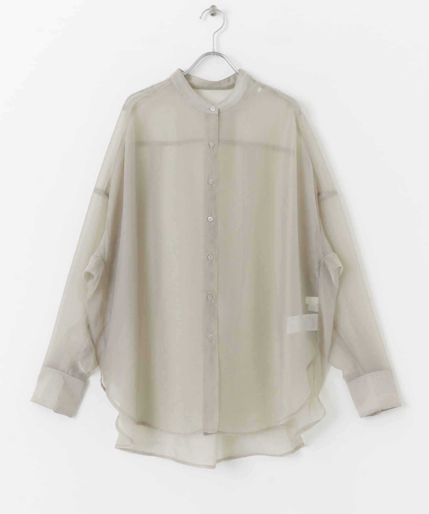 『一部WEB限定カラー』シアーシャンブレーシャツ GREIGE one