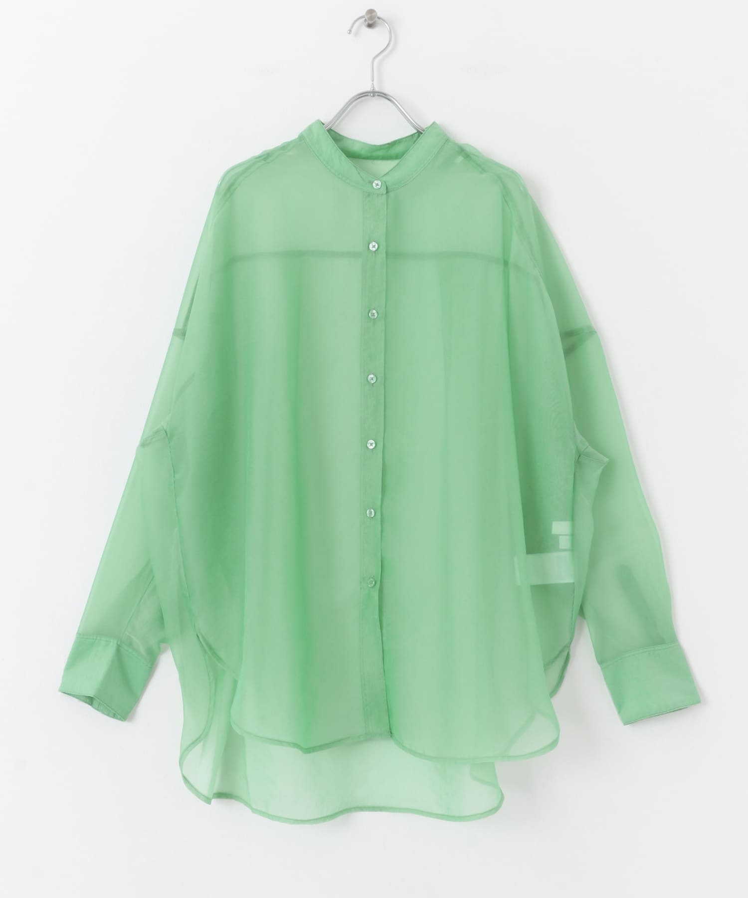 『一部WEB限定カラー』シアーシャンブレーシャツ GREEN one