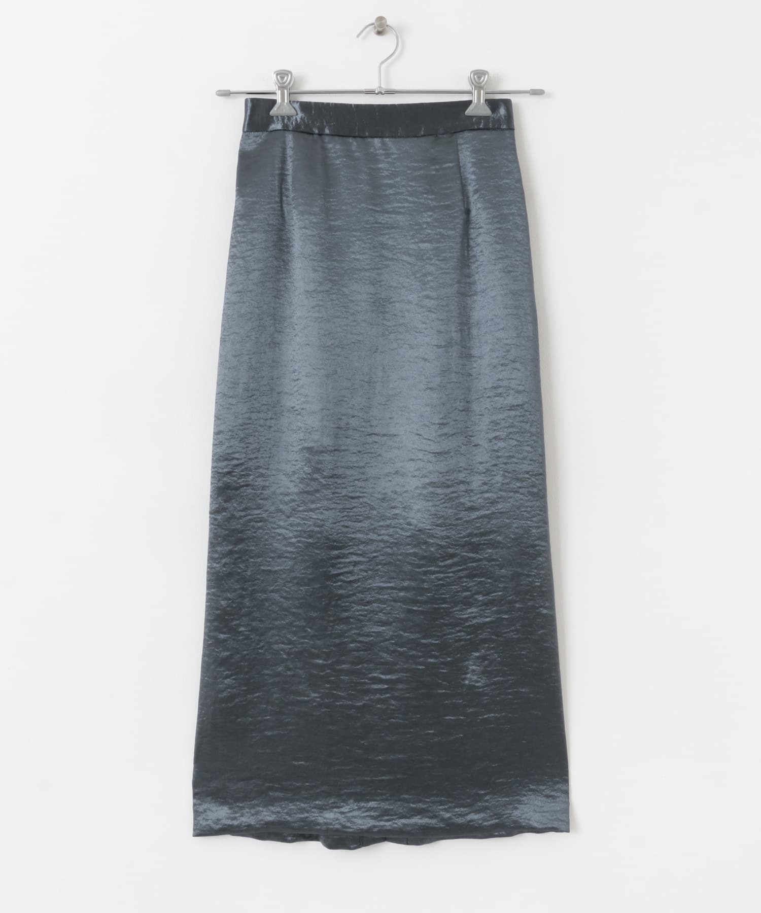 シャイニーサテンナロースカート NAVY S