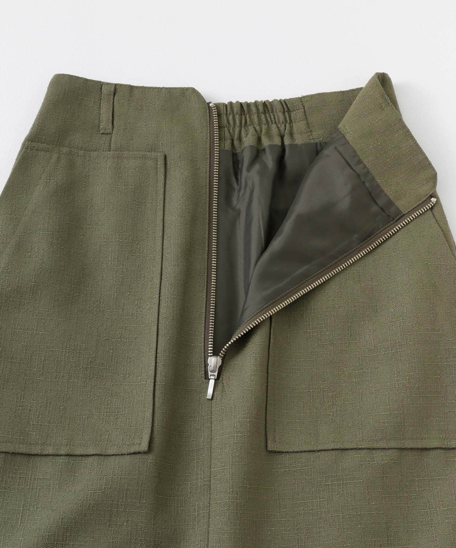 アウトポケットジップスカート KHAKI S