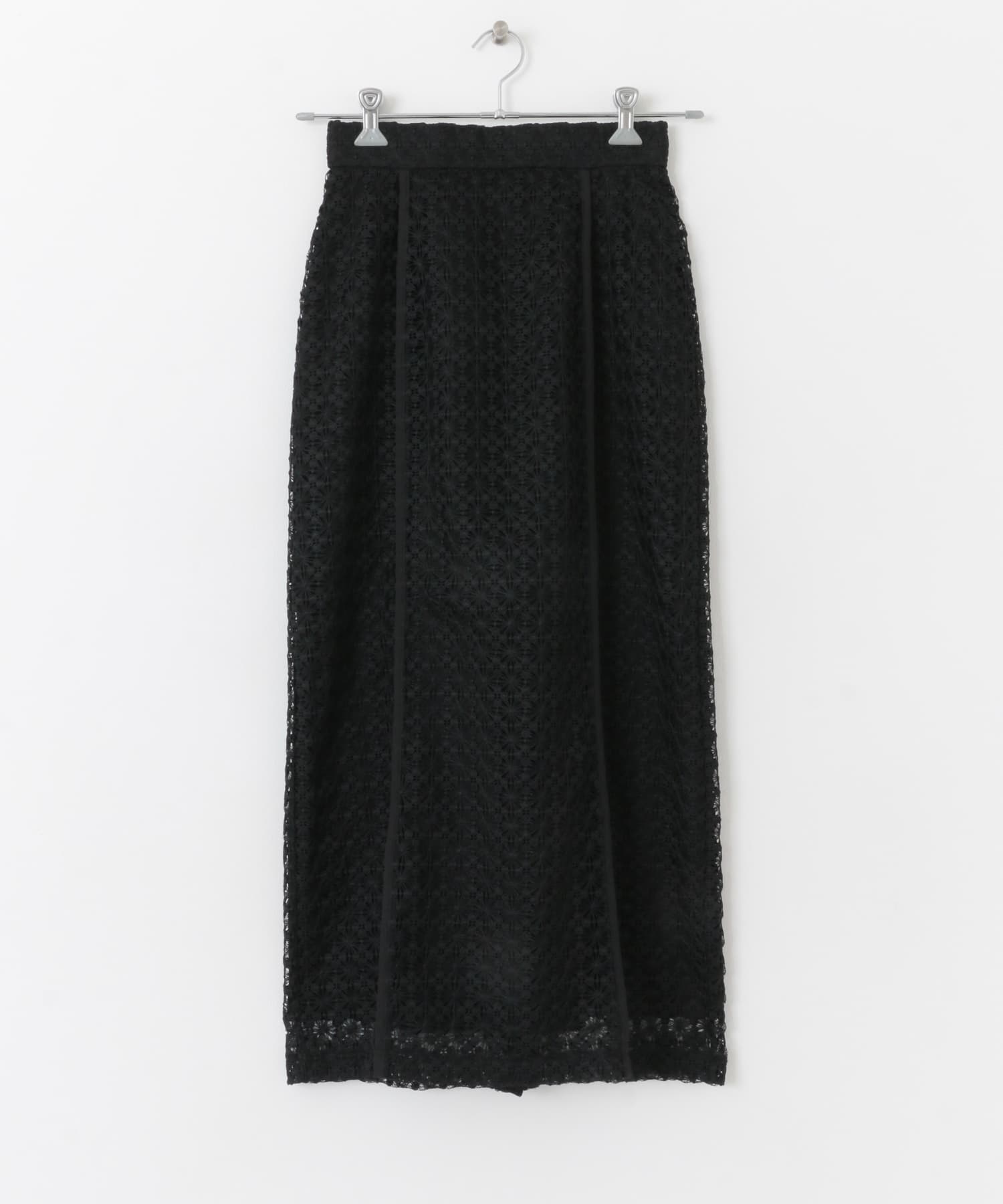 パイピングレーススカート BLACK S