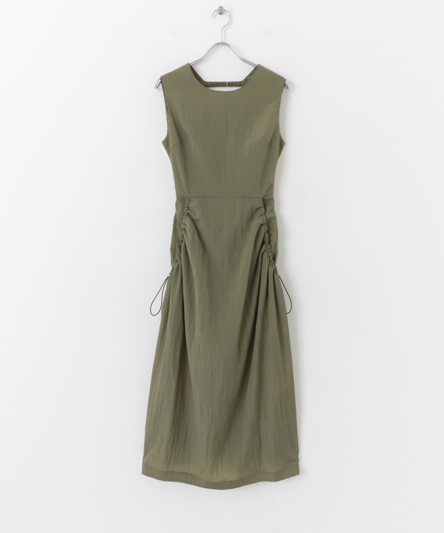 ナイロンギャザーコクーンワンピース KHAKI COMPACT