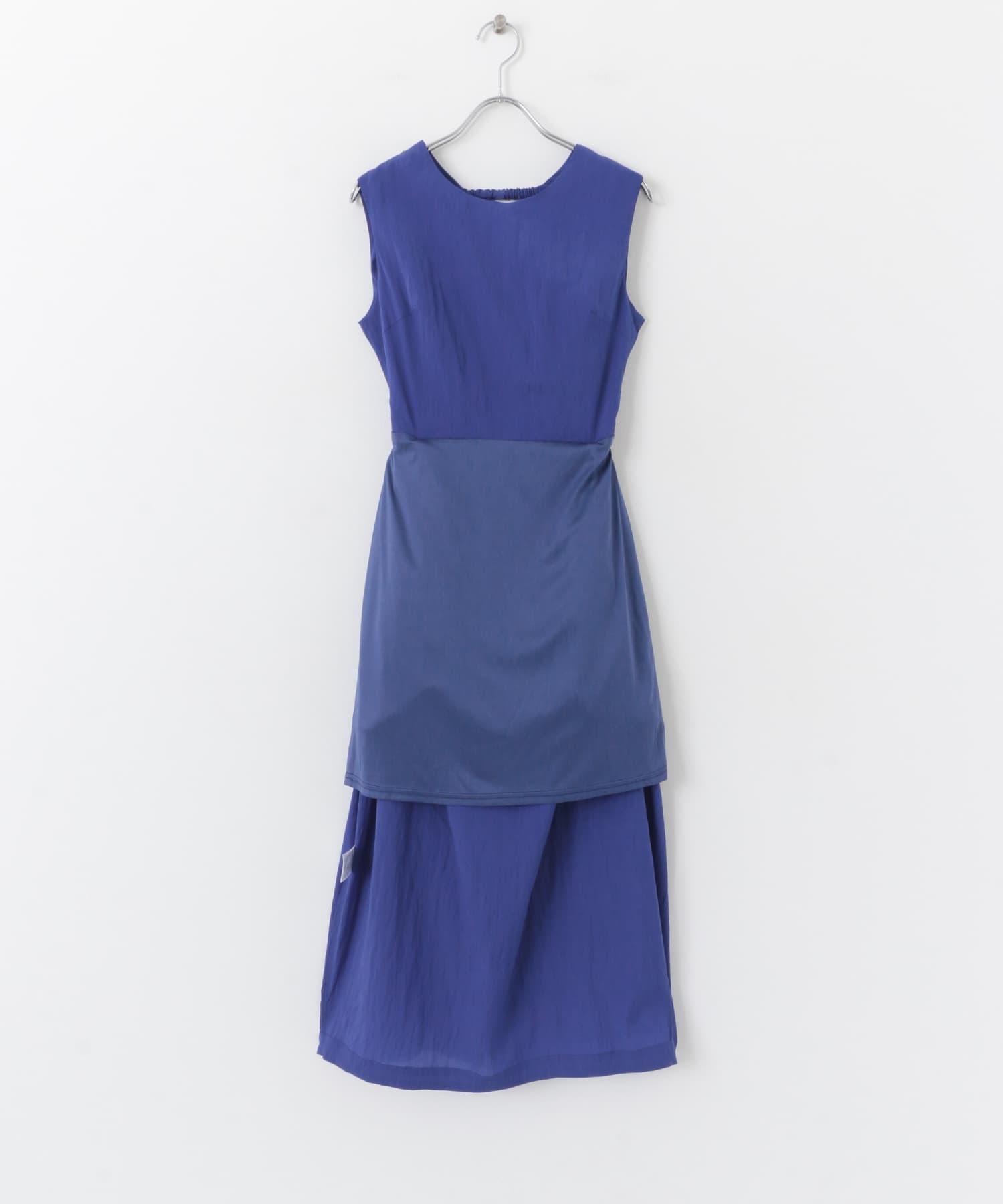 ナイロンギャザーコクーンワンピース BLUE COMPACT