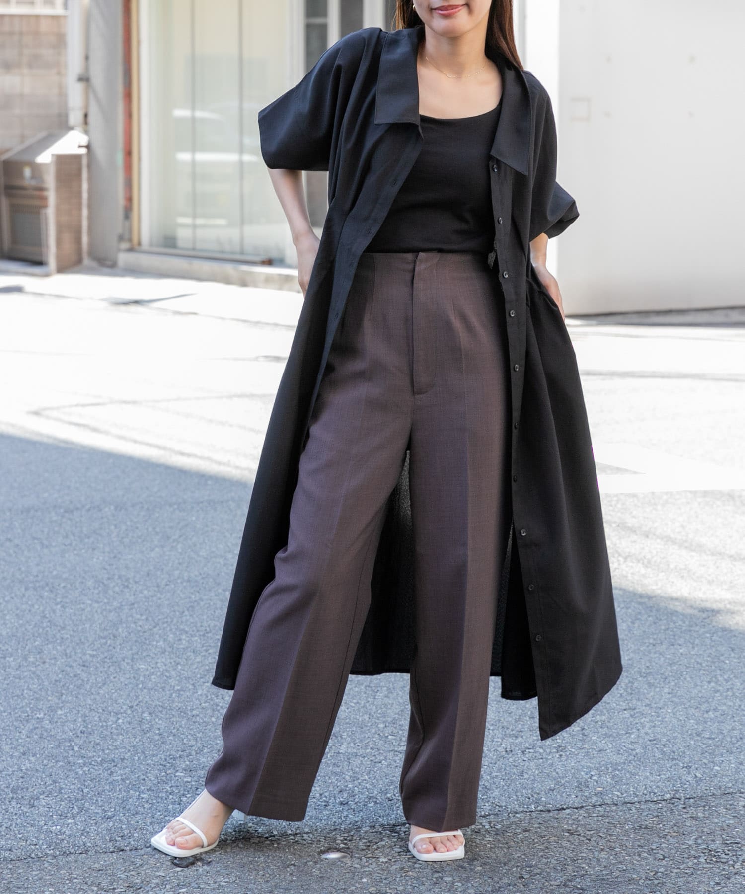 ウエストタックシャツワンピース(COMPACT BLACK): ワンピース｜URBAN