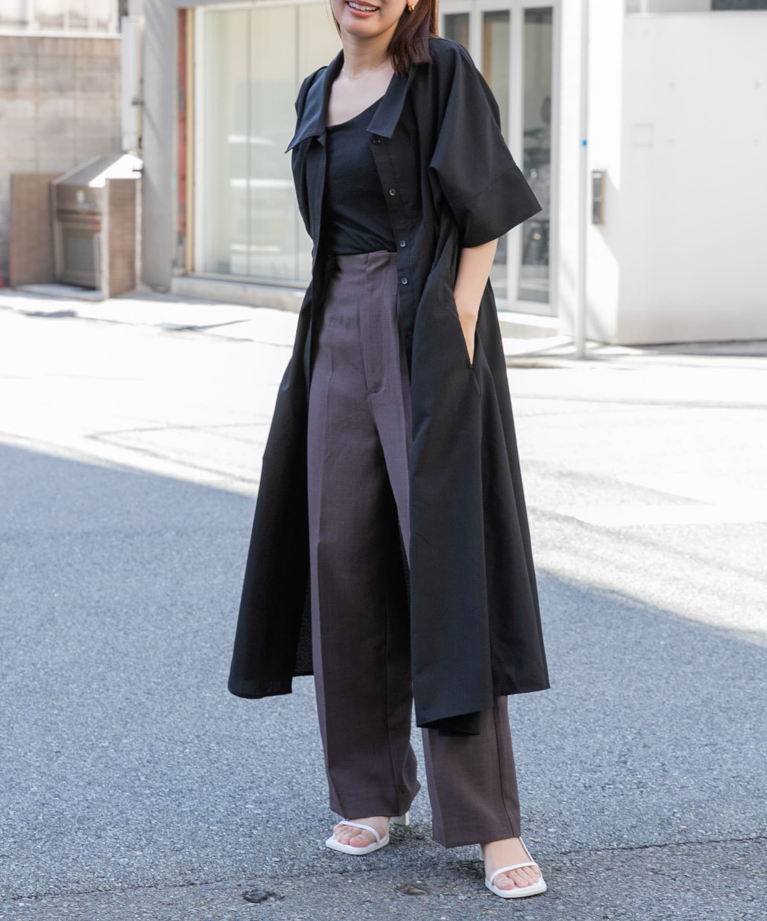 ウエストタックシャツワンピース(COMPACT BLACK): ワンピース｜URBAN
