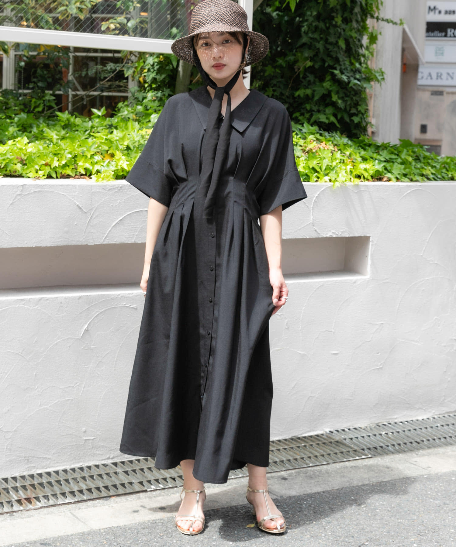 ウエストタックシャツワンピース(COMPACT BLACK): ワンピース｜URBAN