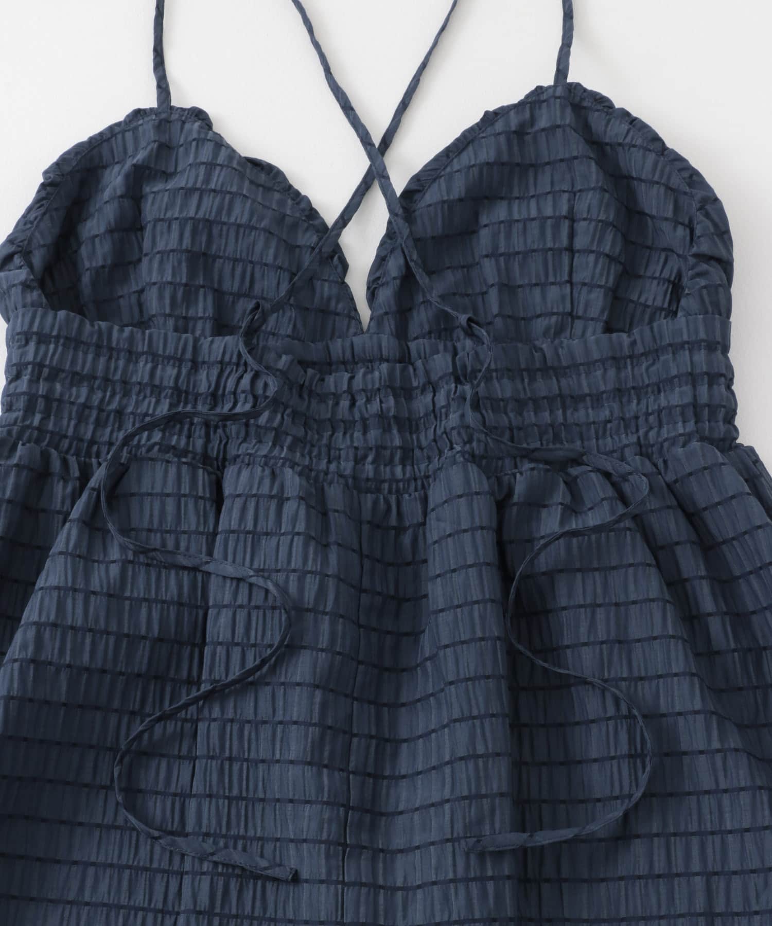 チェックキャミワンピース NAVY COMPACT