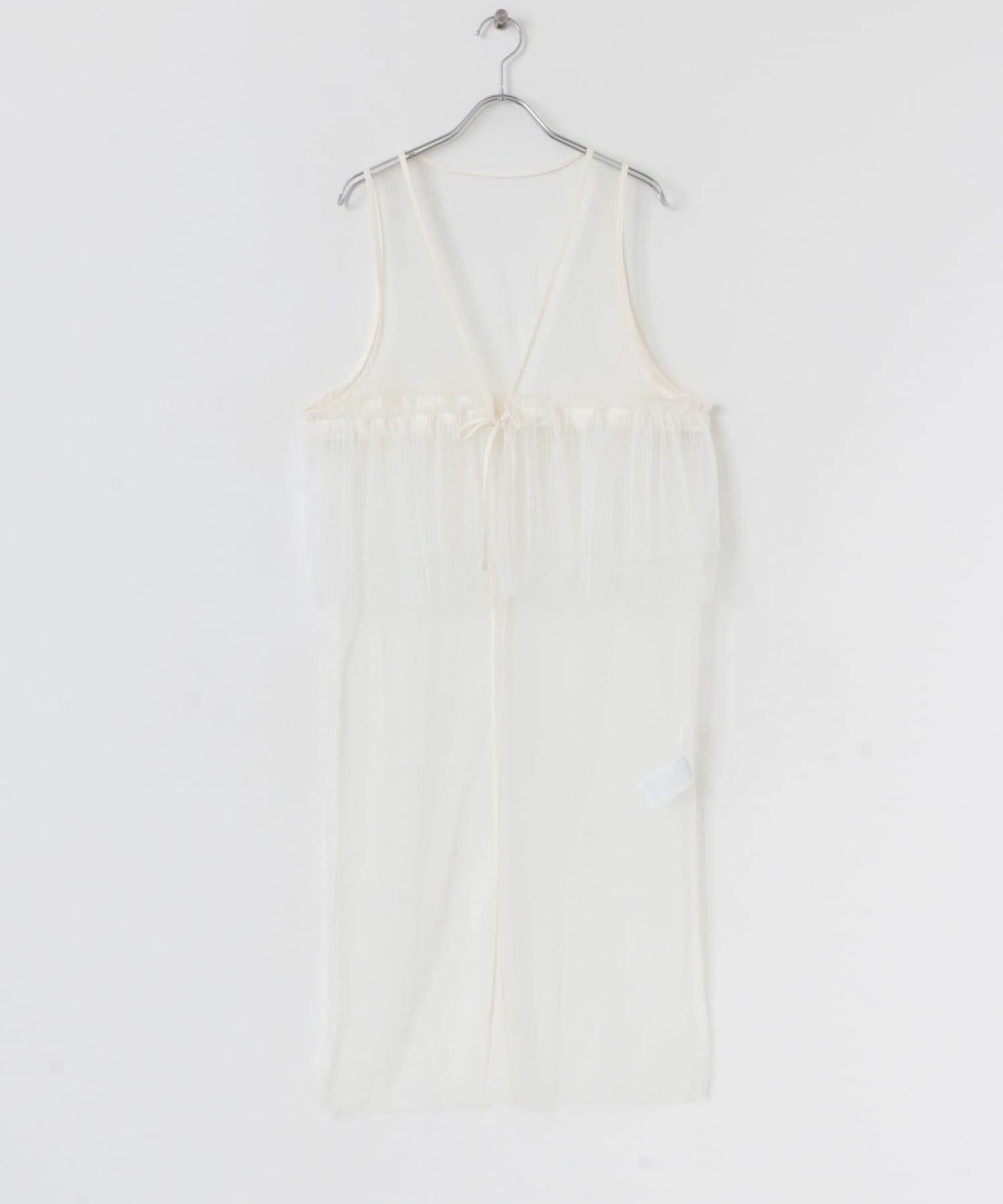 ウエストフリルチュールワンピース OFF WHITE one