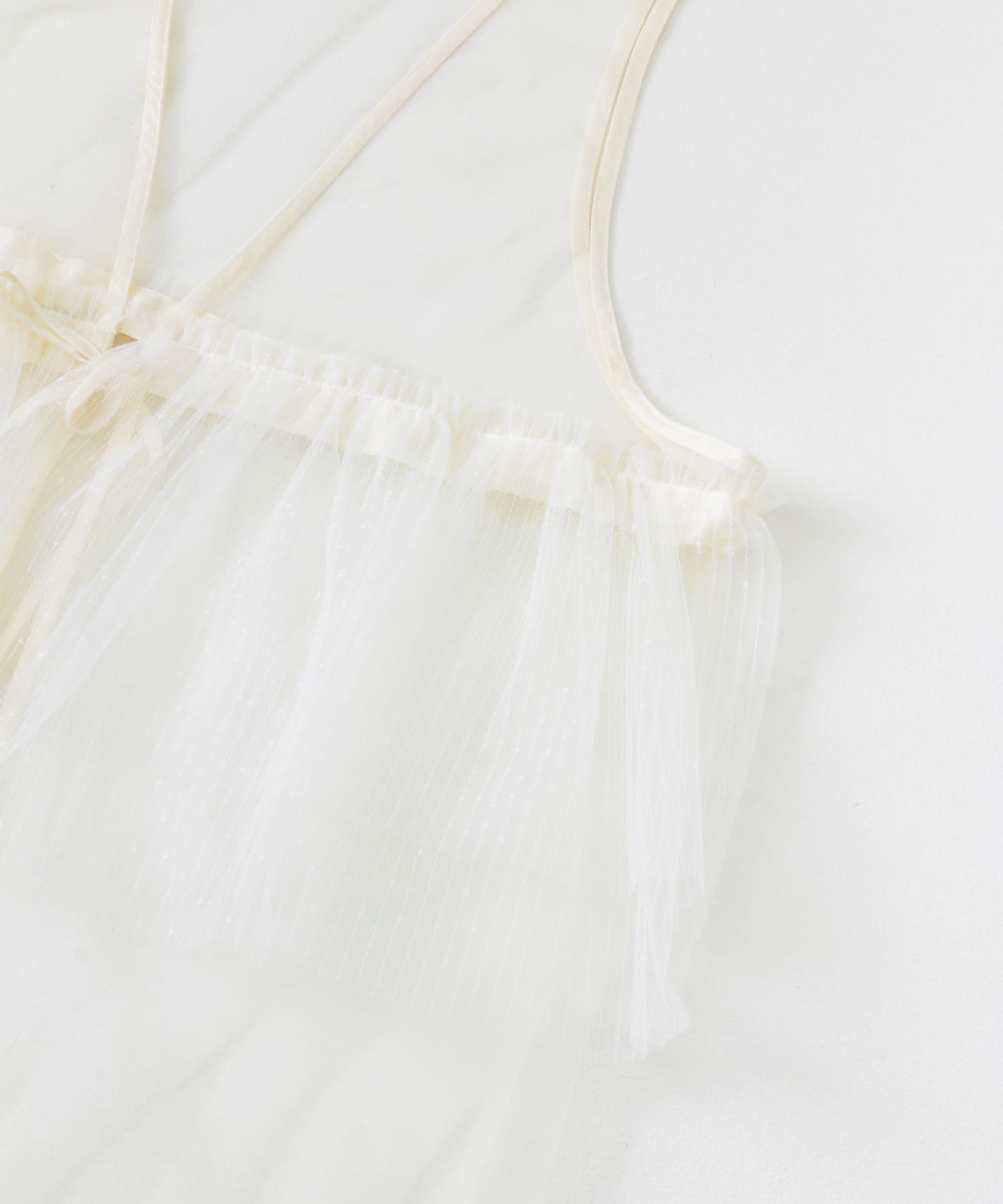 ウエストフリルチュールワンピース OFF WHITE one