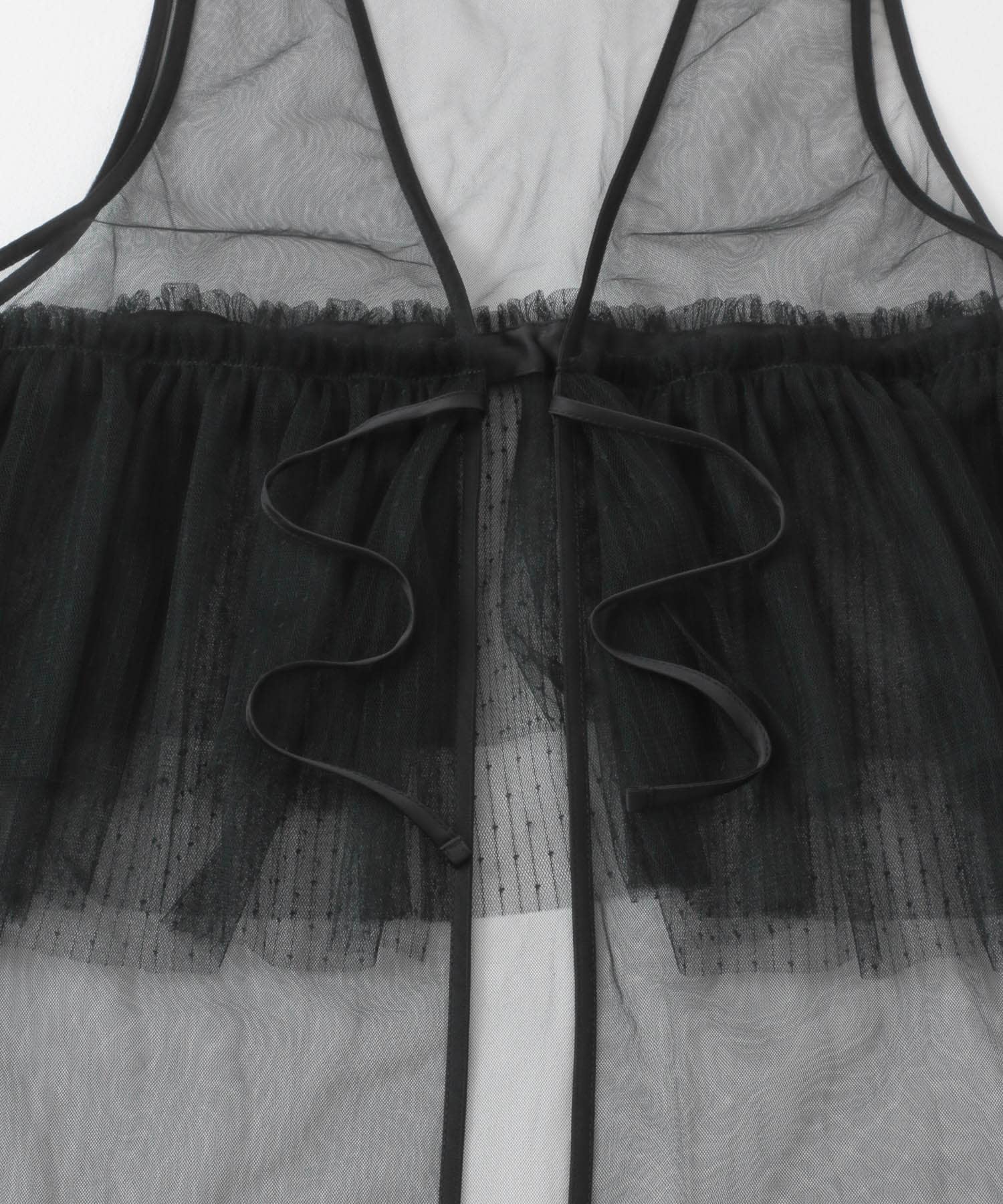 ウエストフリルチュールワンピース BLACK one