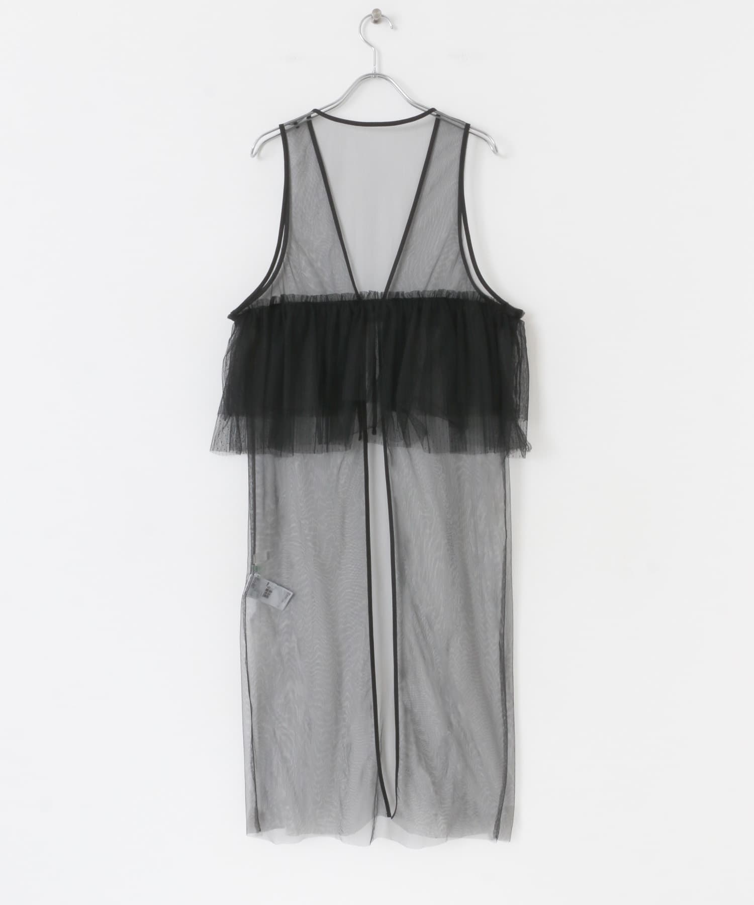 ウエストフリルチュールワンピース BLACK one