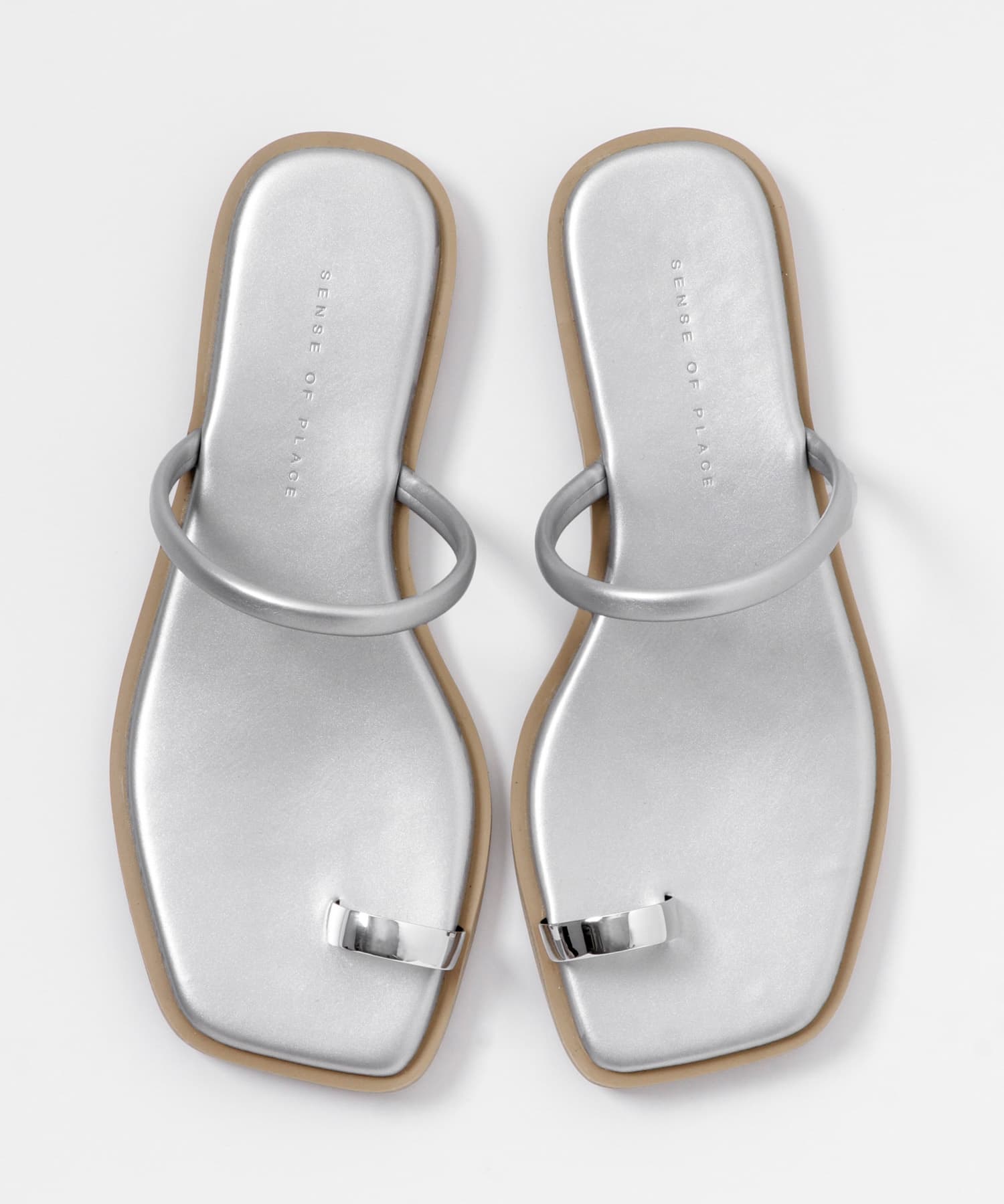 フラットリングサンダル SILVER S