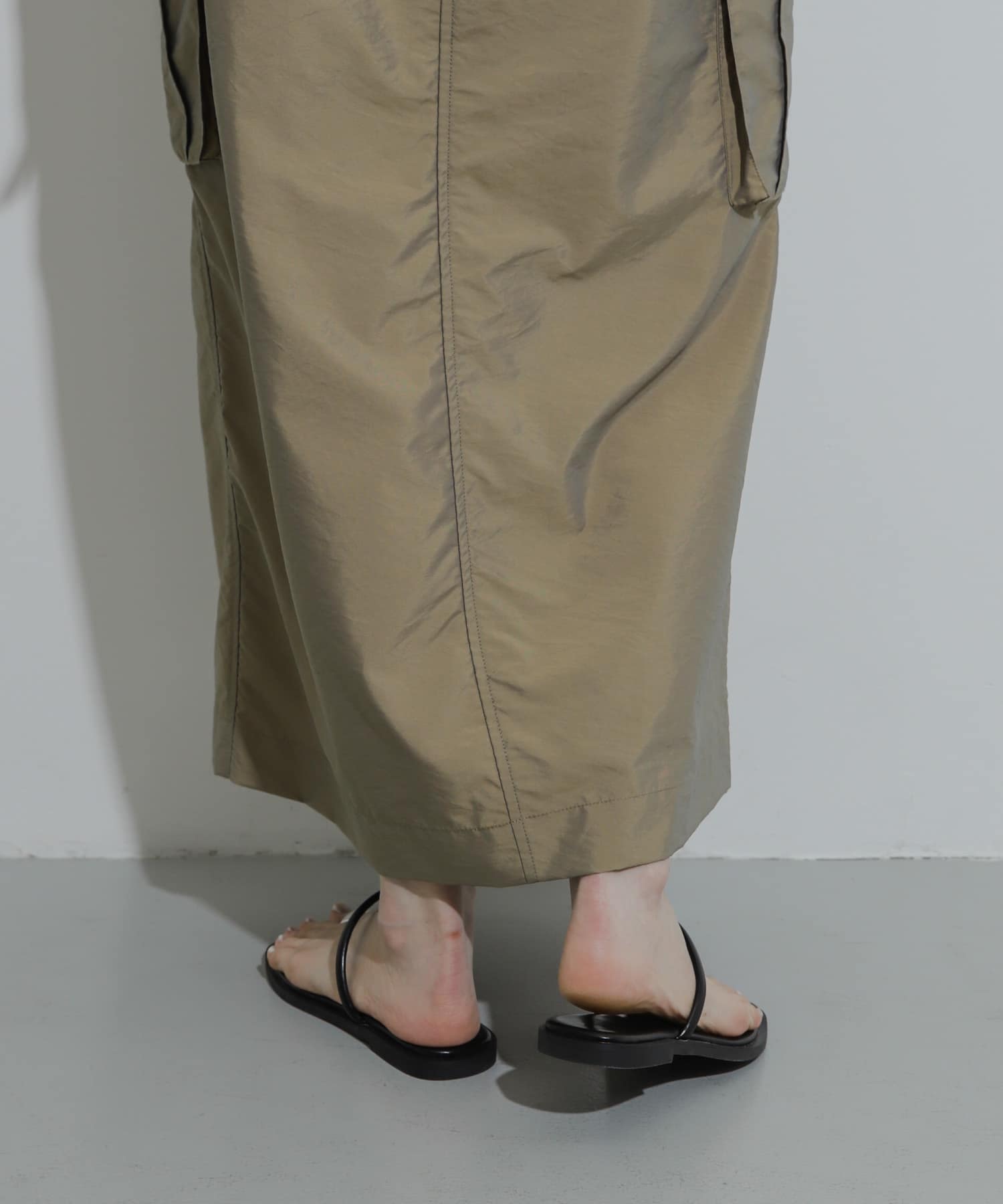 フラットリングサンダル BLACK S