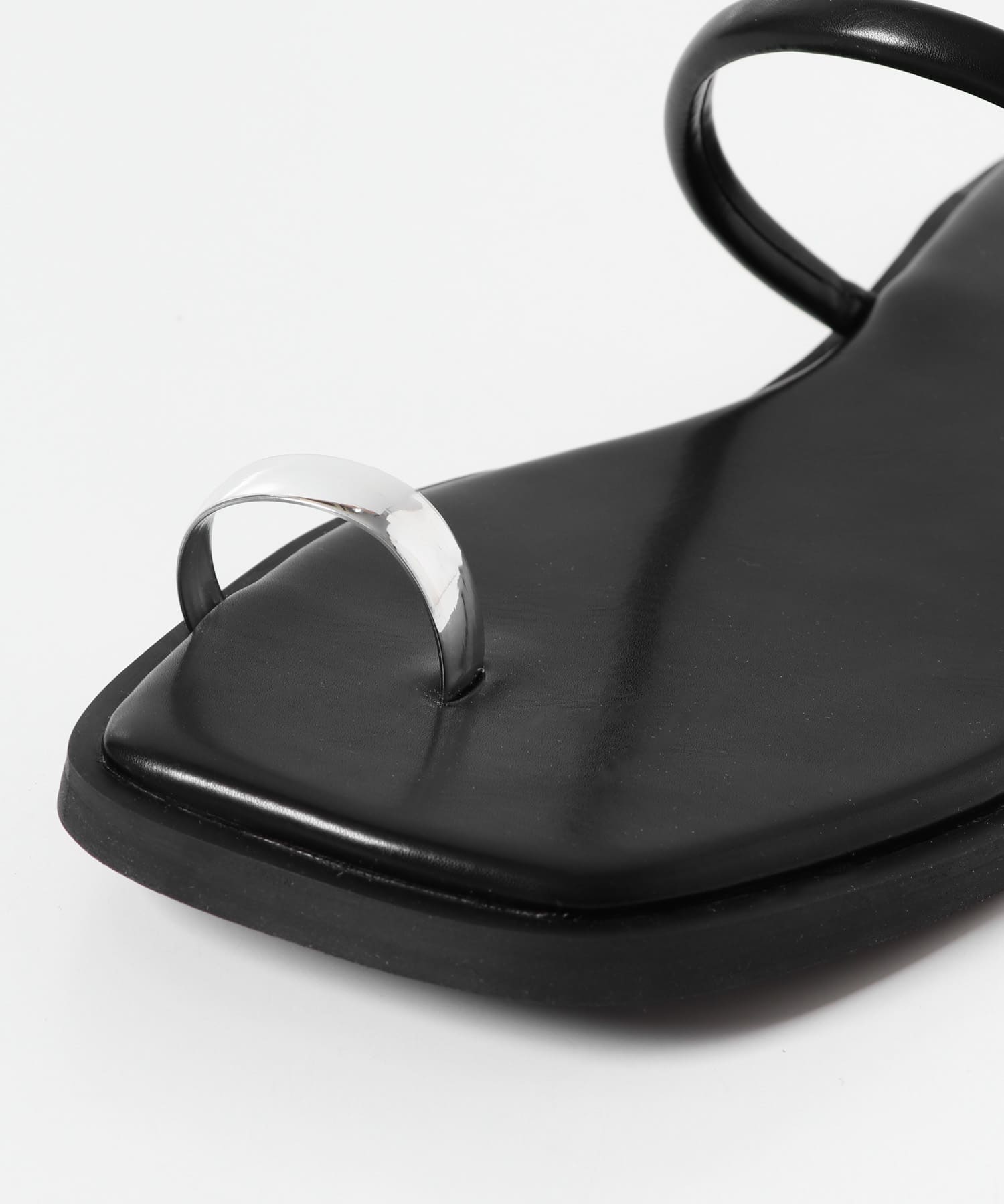フラットリングサンダル BLACK S