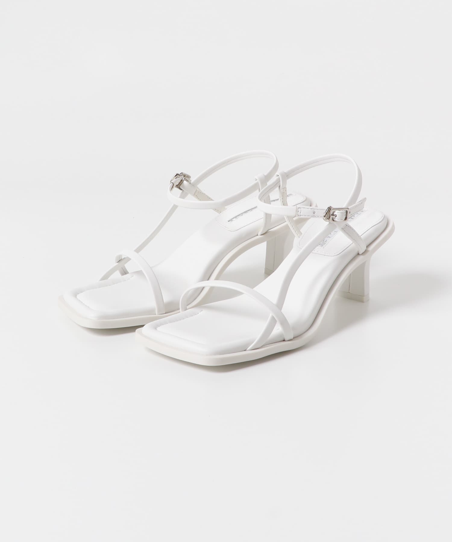 ワイドスクエアストラップサンダル WHITE S