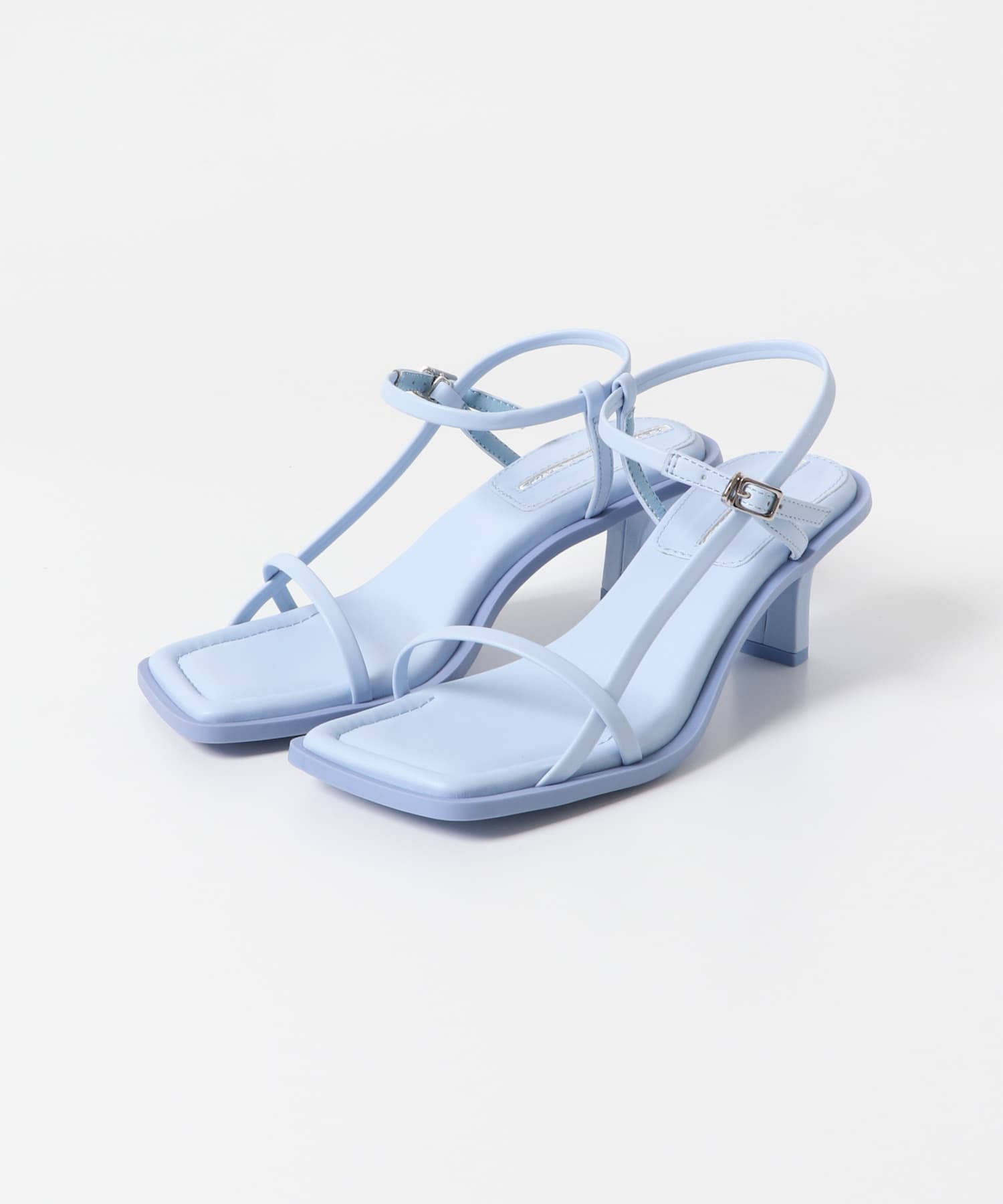 ワイドスクエアストラップサンダル L.BLUE S