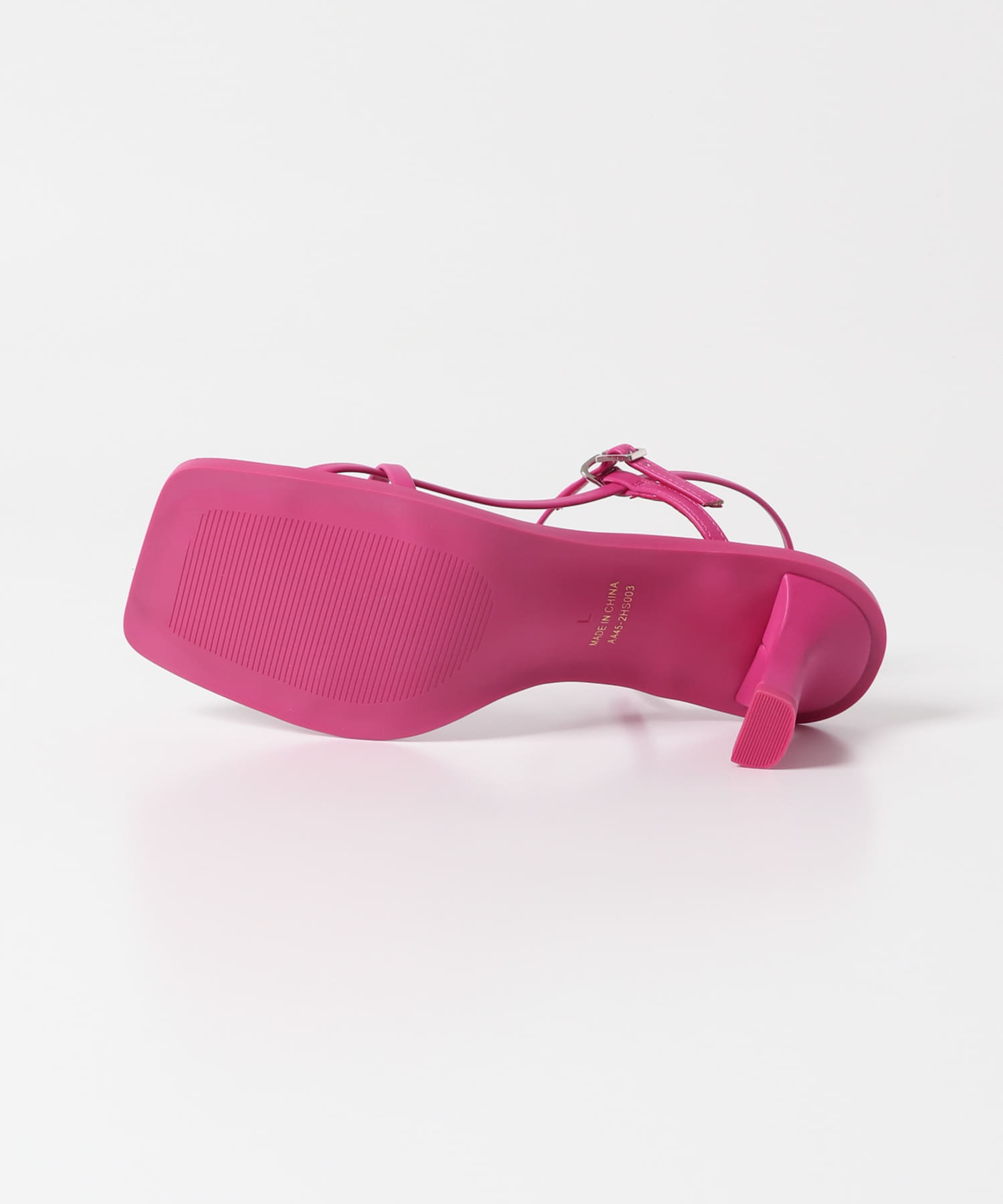 ワイドスクエアストラップサンダル PINK S