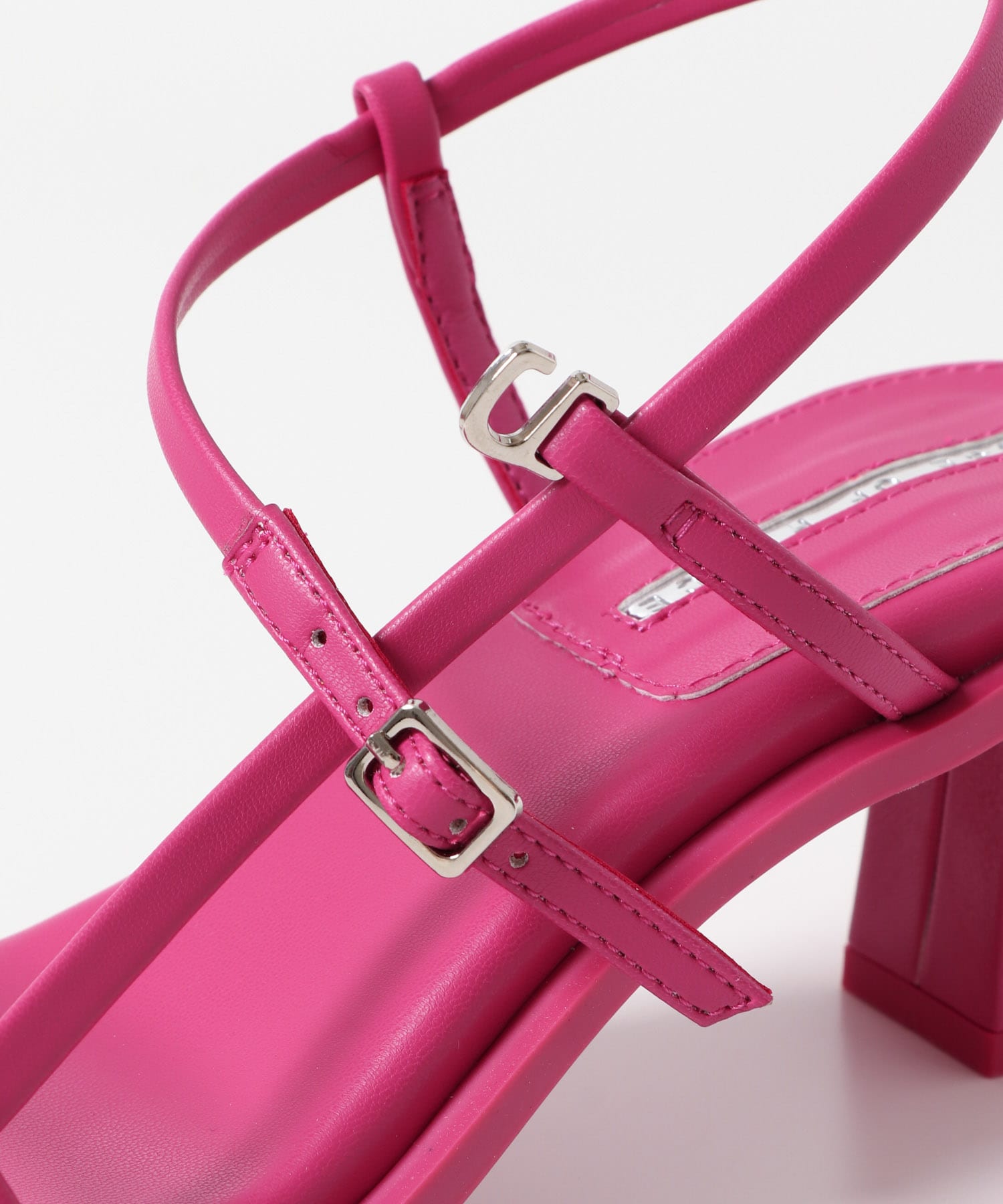 ワイドスクエアストラップサンダル PINK S