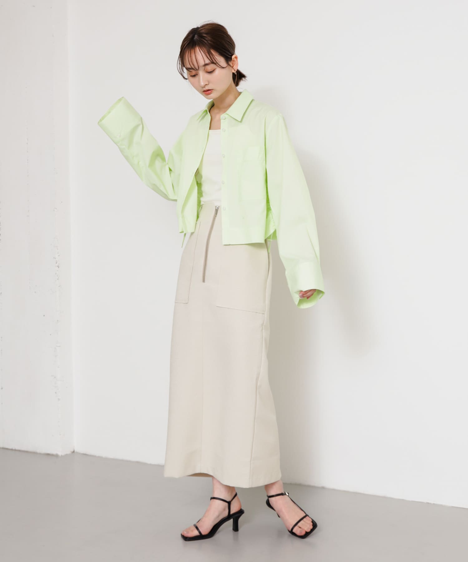 ワイドスクエアストラップサンダル BLACK L