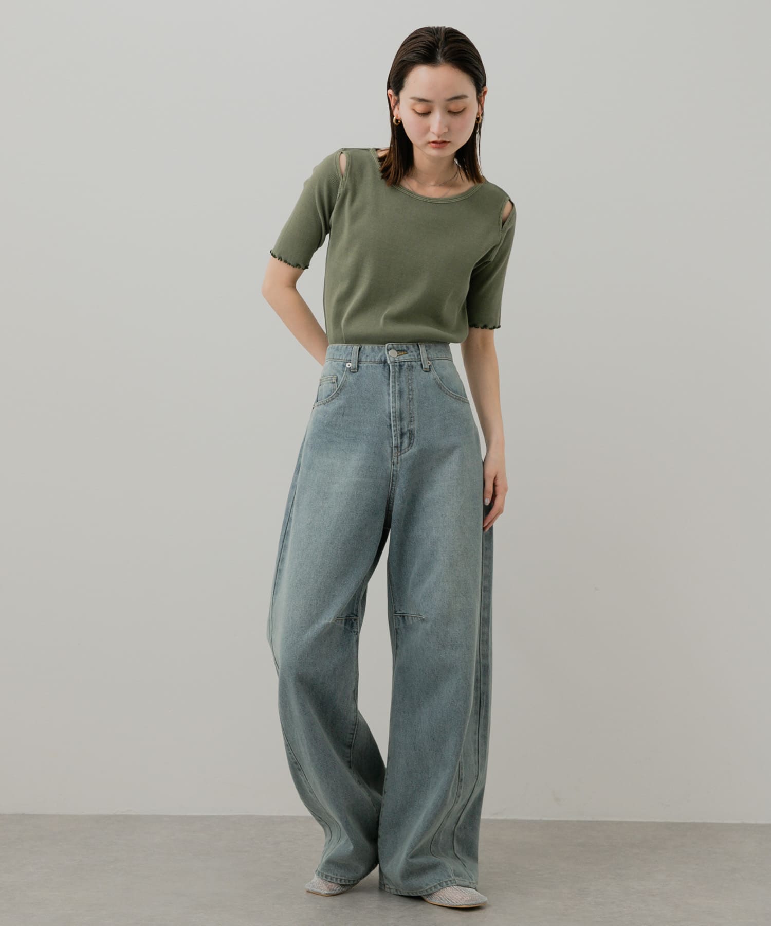 Tストラップメッシュサンダル SILVER M