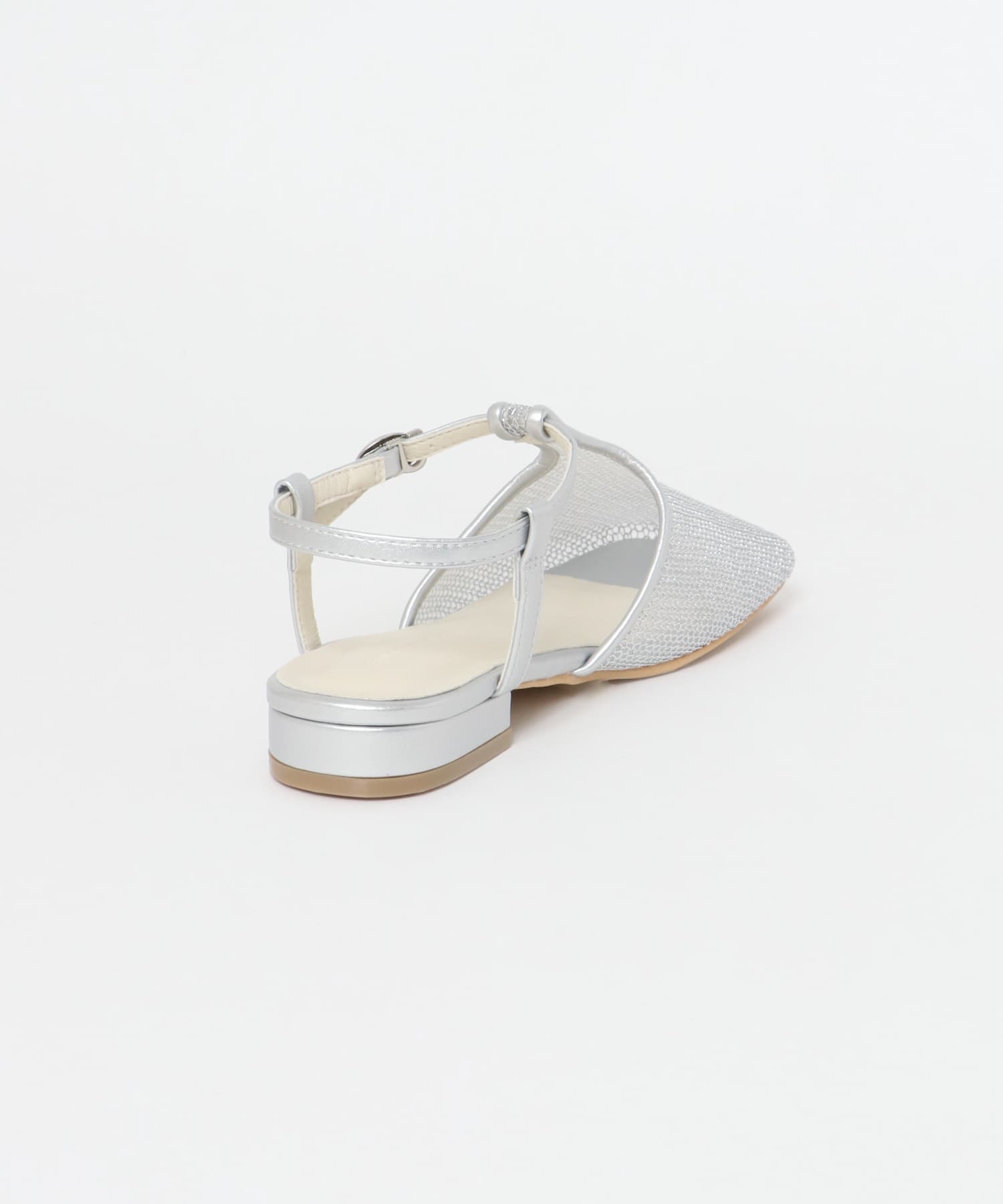 Tストラップメッシュサンダル SILVER S