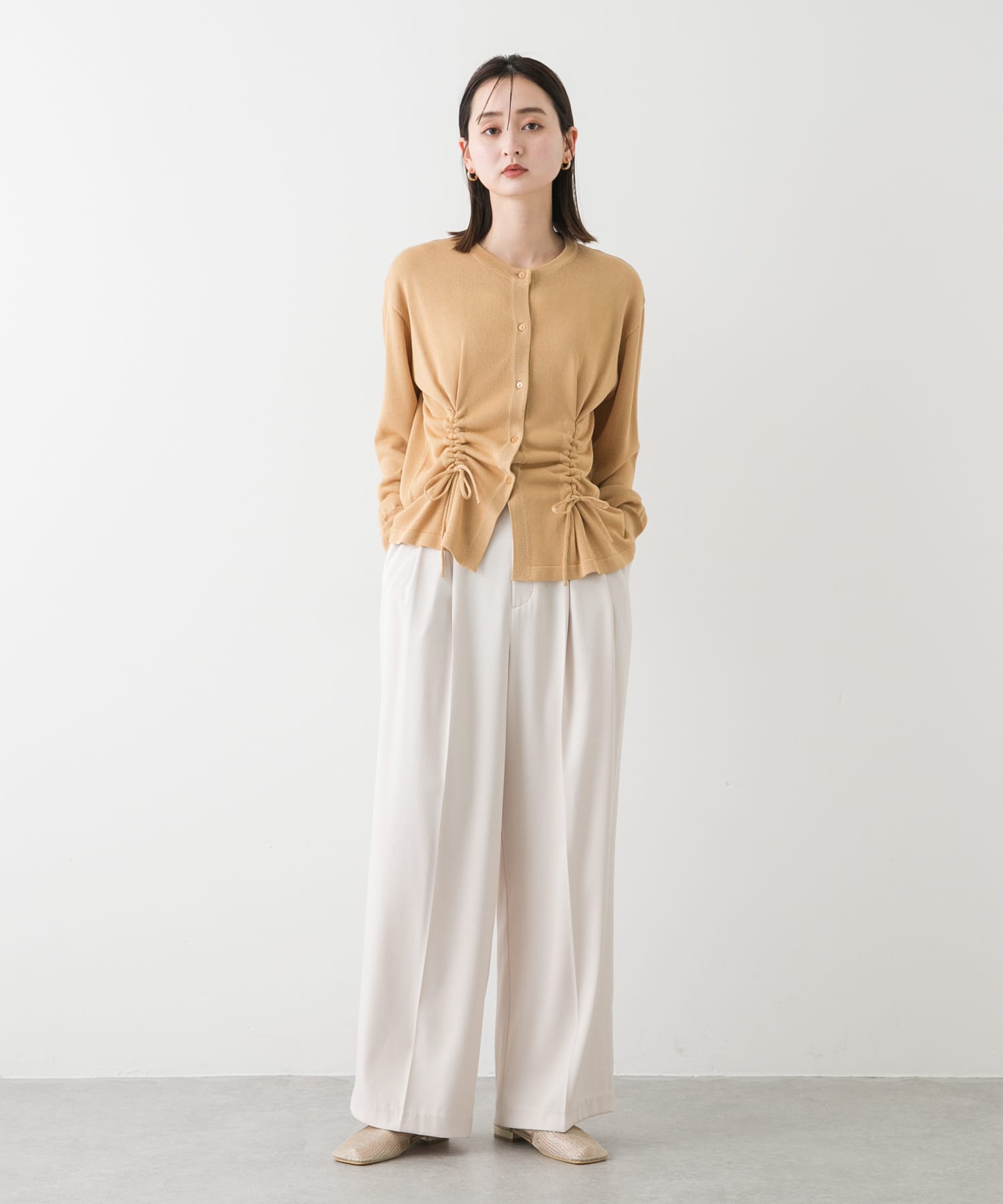 Tストラップメッシュサンダル GOLD S