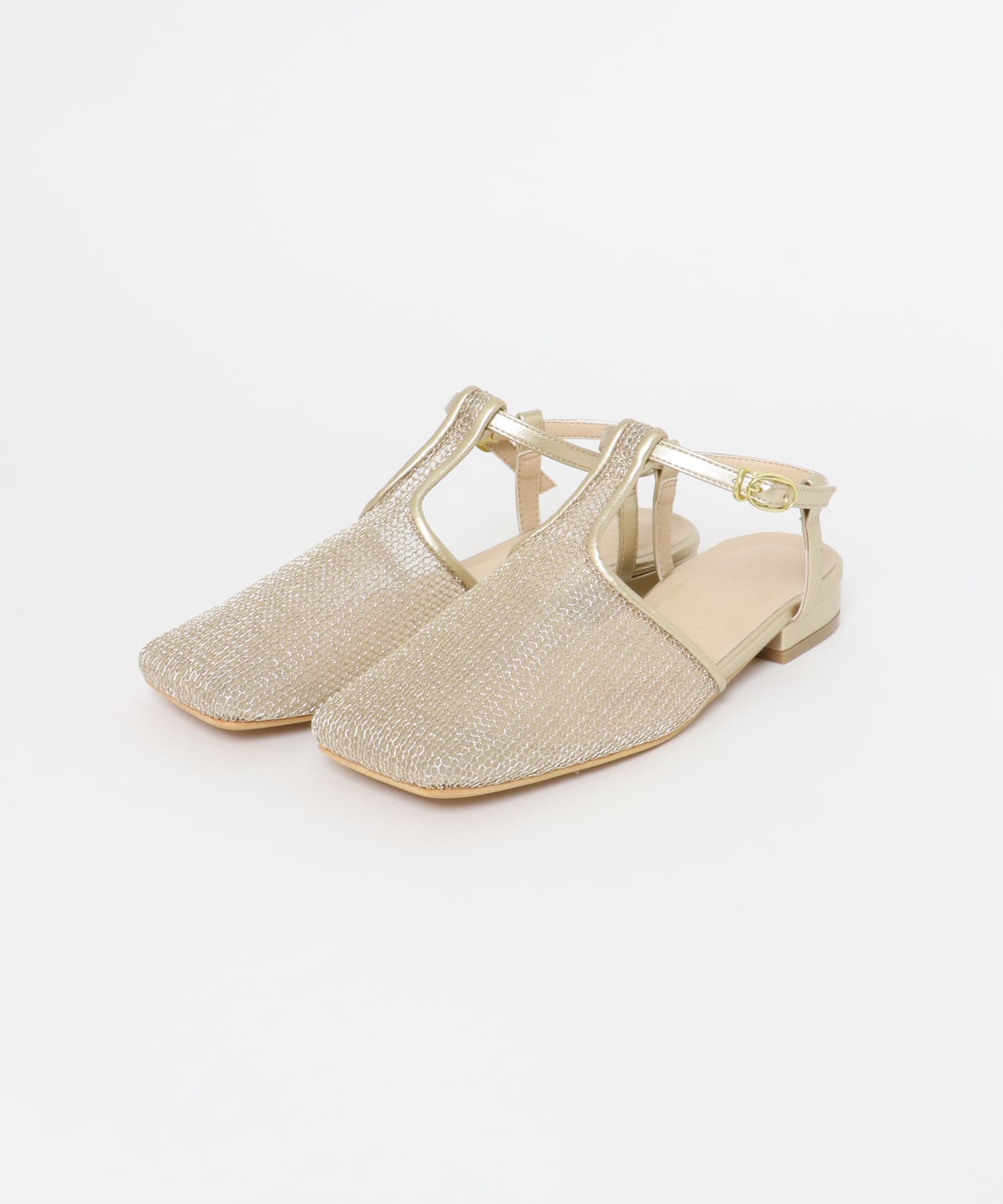 Tストラップメッシュサンダル GOLD S
