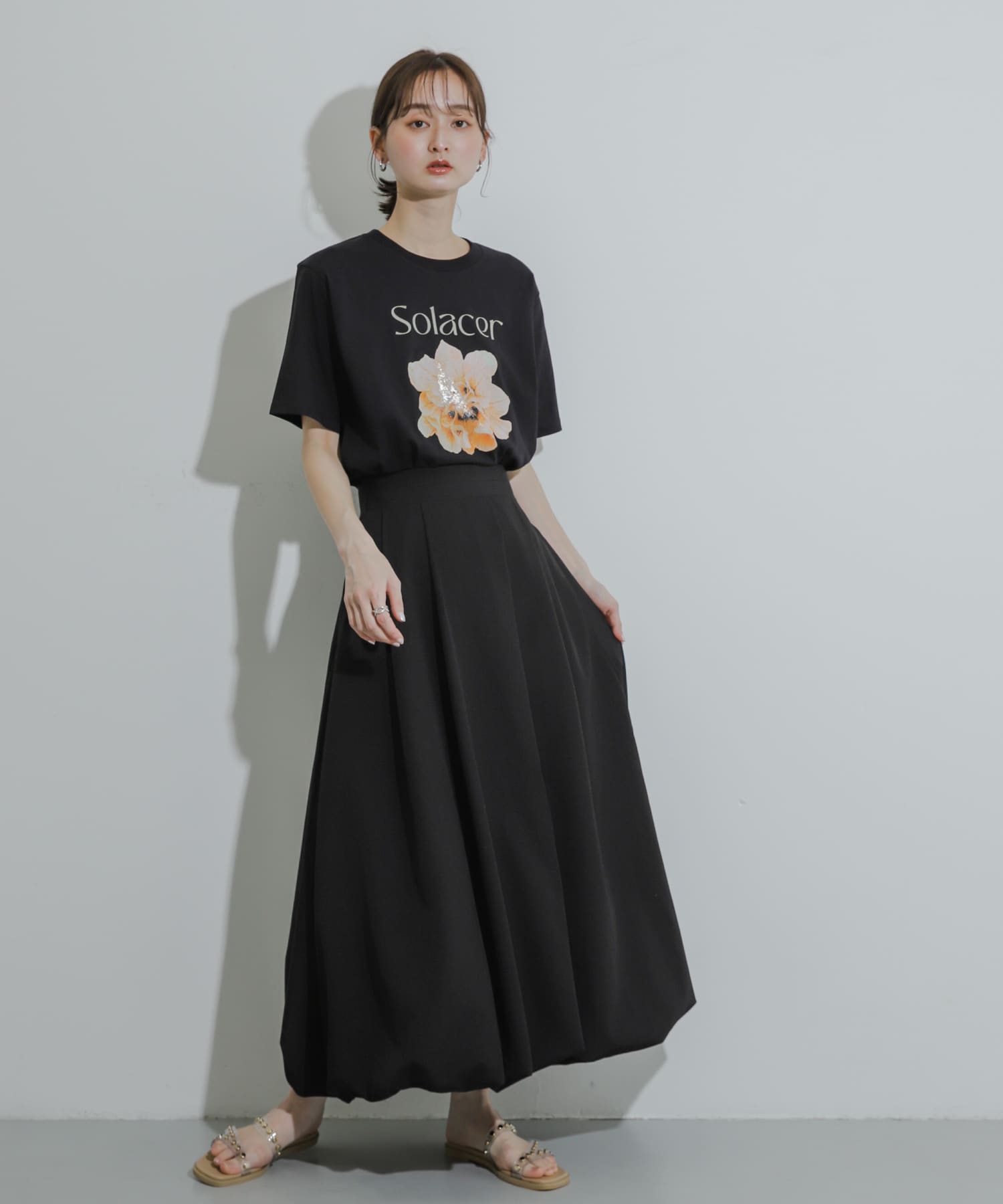 スタッズフラットサンダル BEIGE S