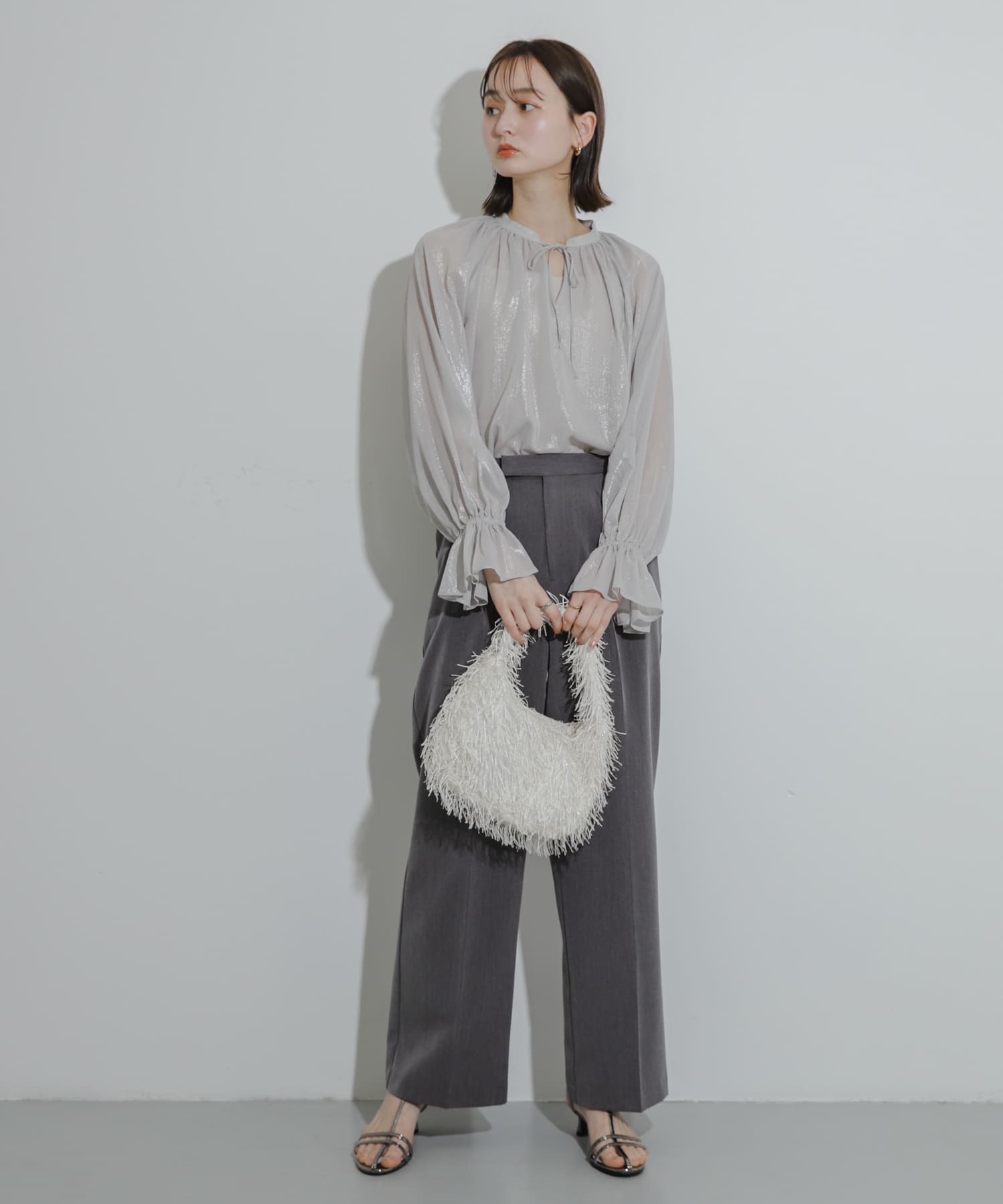 エナメルストラップサンダル CHARCOAL S