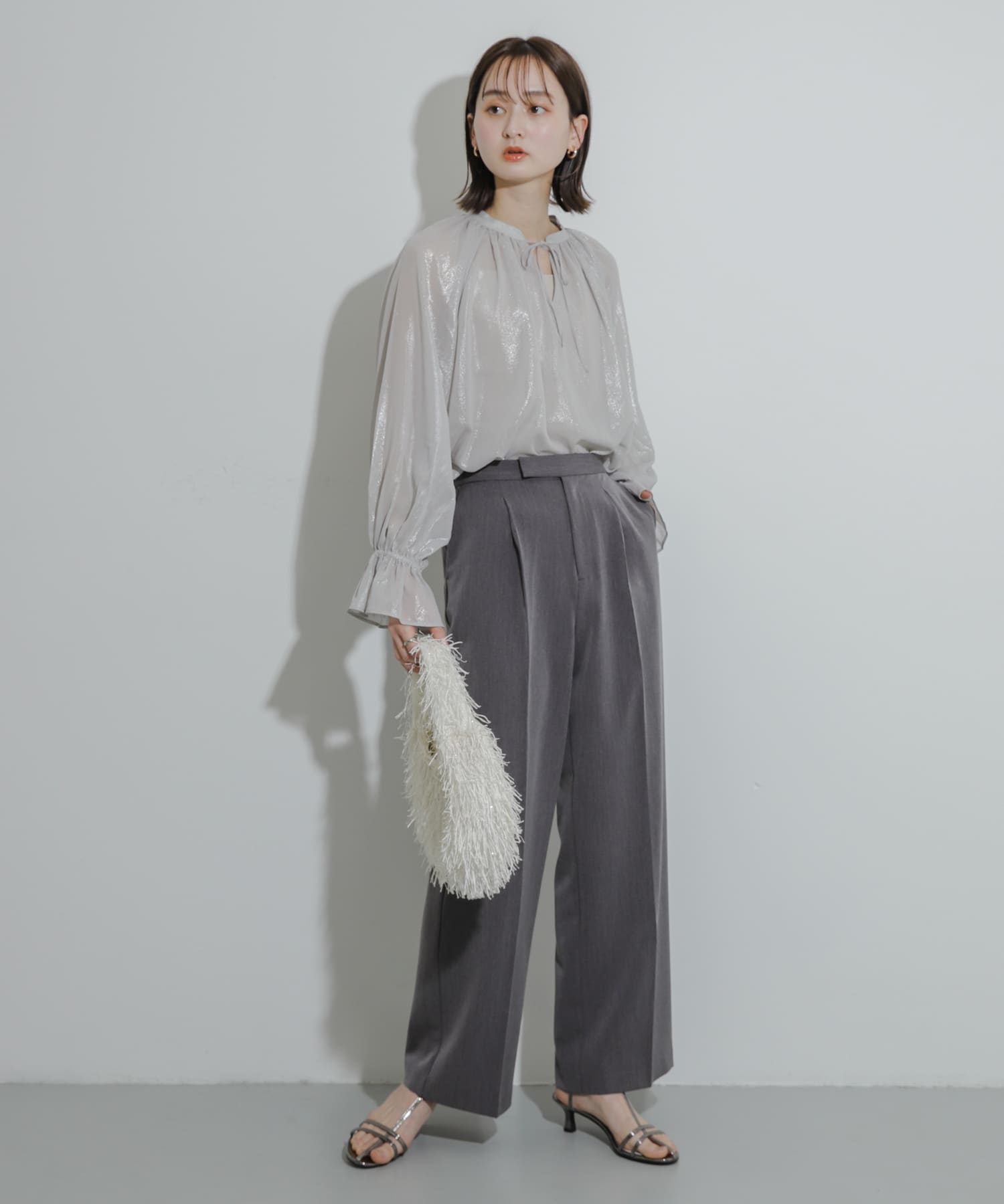 エナメルストラップサンダル CHARCOAL S