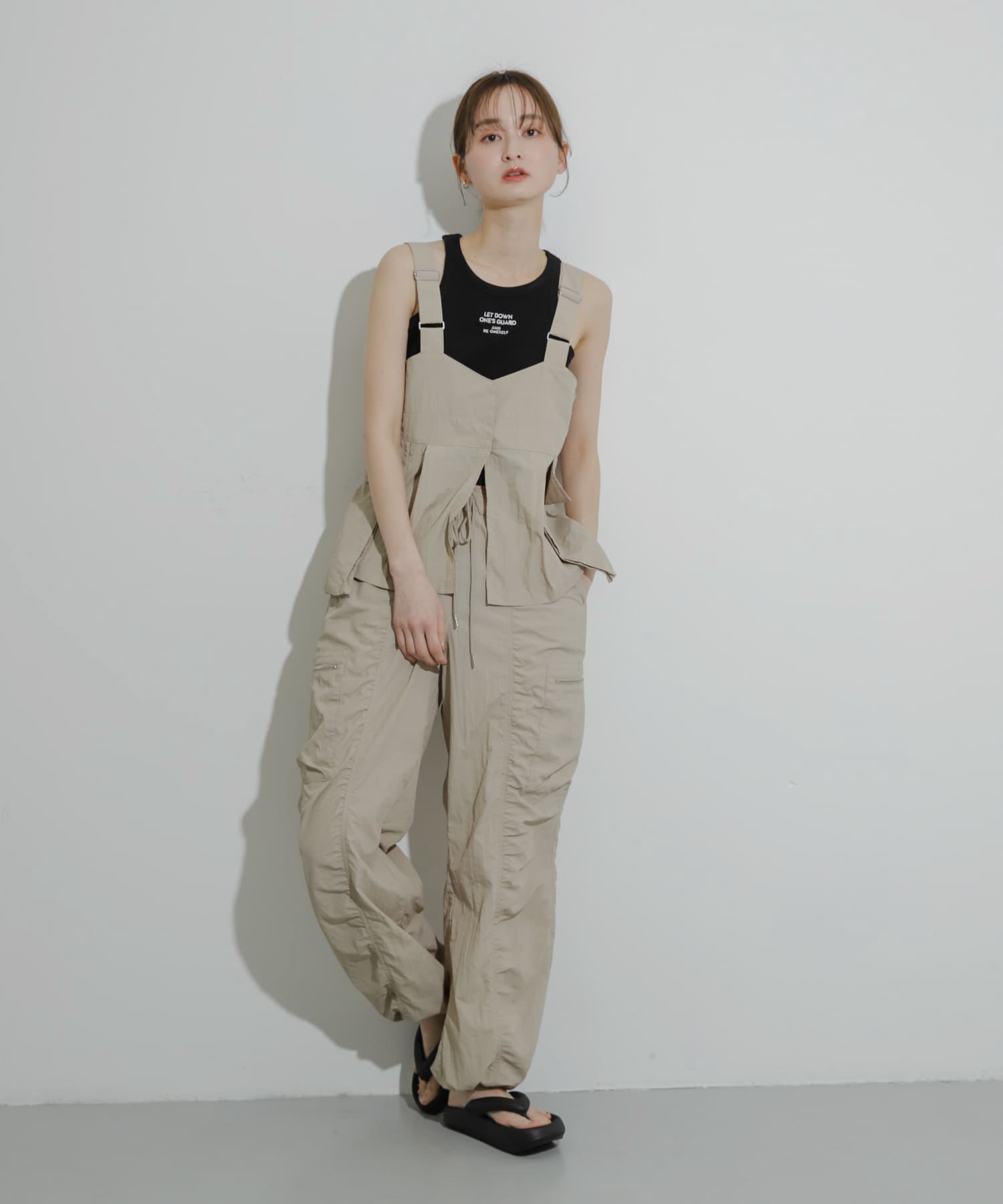 『WEB限定』トングクッションサンダル BLACK 25