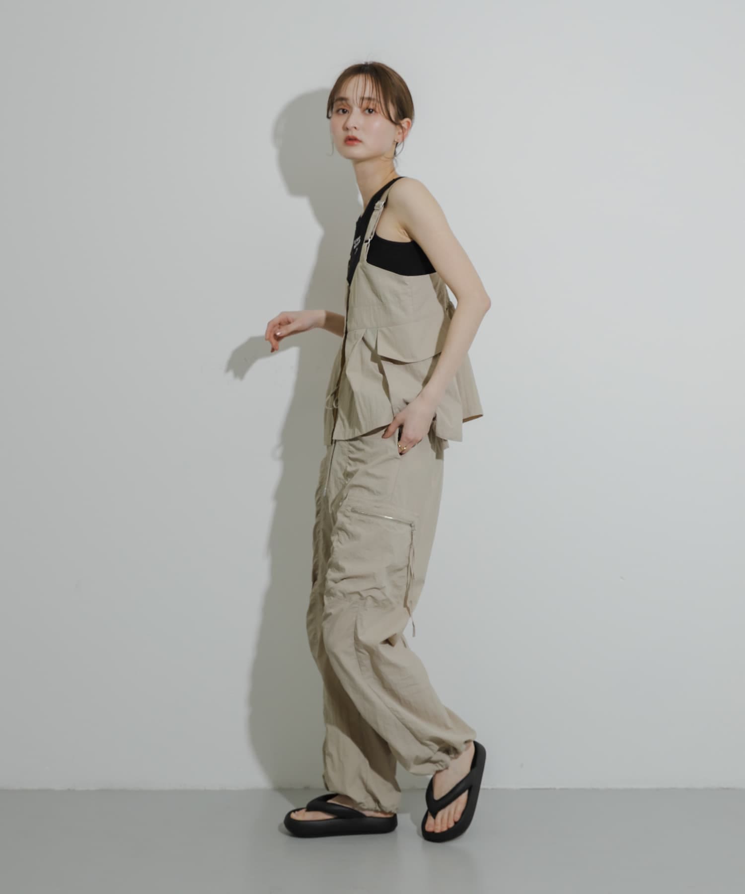 『WEB限定』トングクッションサンダル BLACK 25