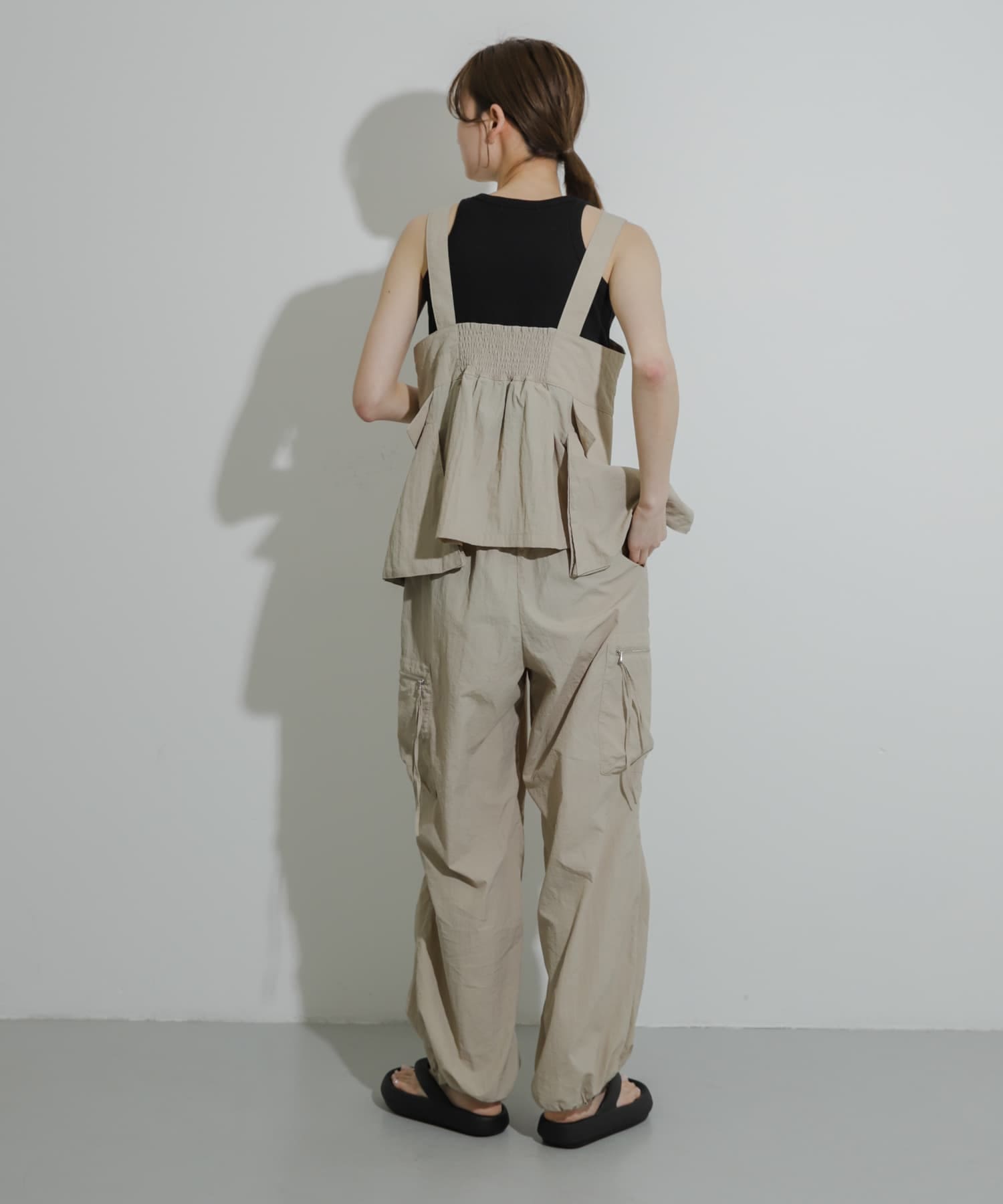 『WEB限定』トングクッションサンダル BLACK 25