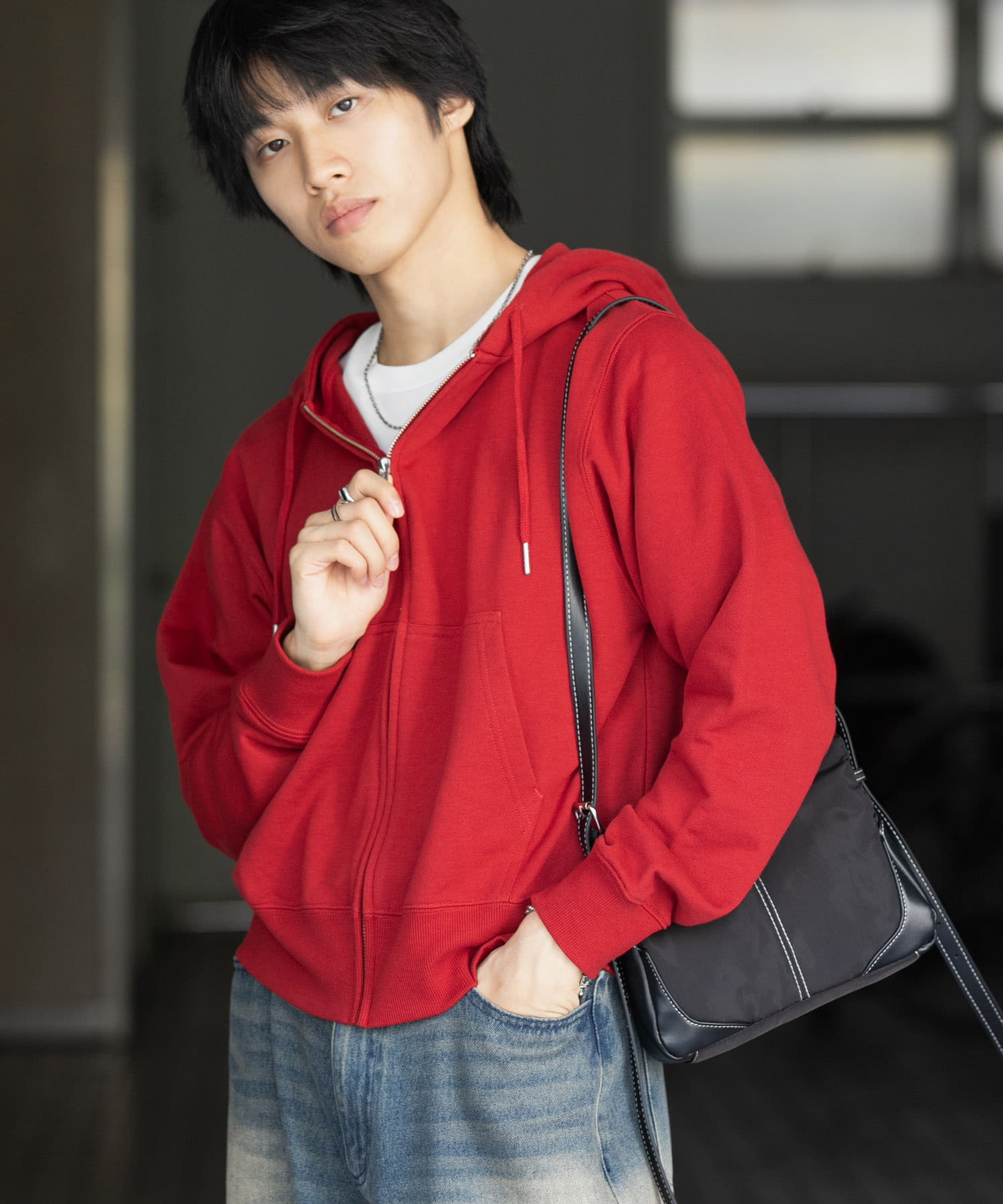 カラーZIPパーカー