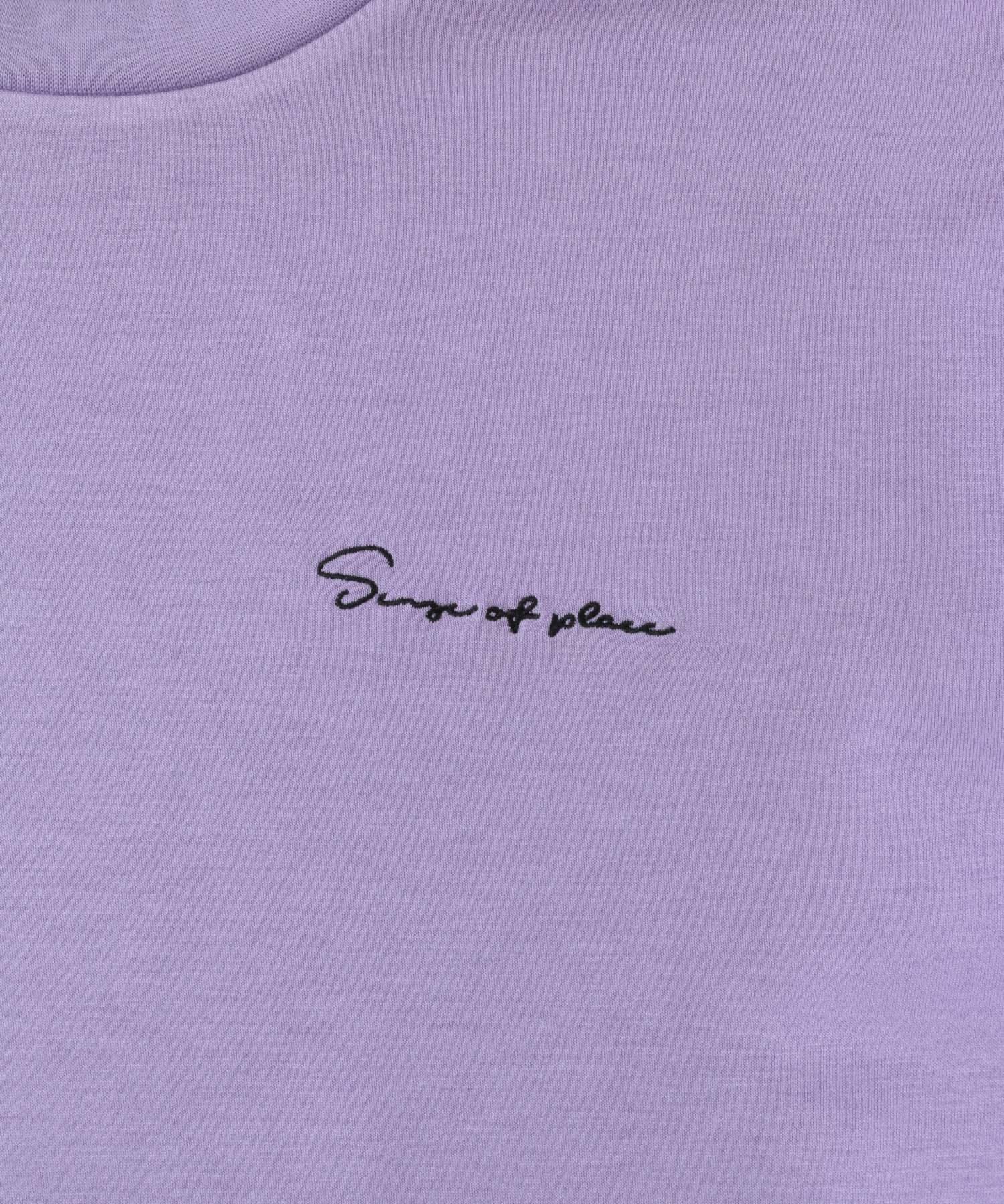 『ユニセックス』シシュウダンボールポンチロングスリーブ Tシャツ PURPLE M