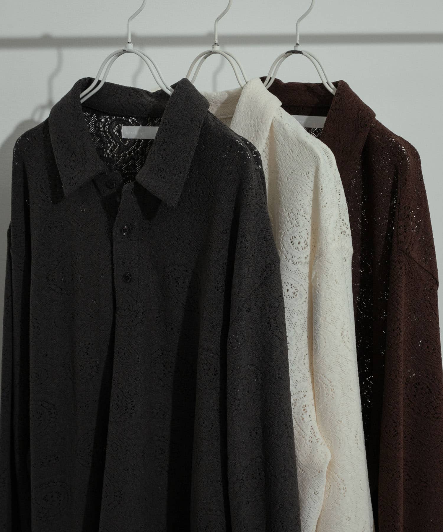 シアーペイズリーポロシャツ CHARCOAL L