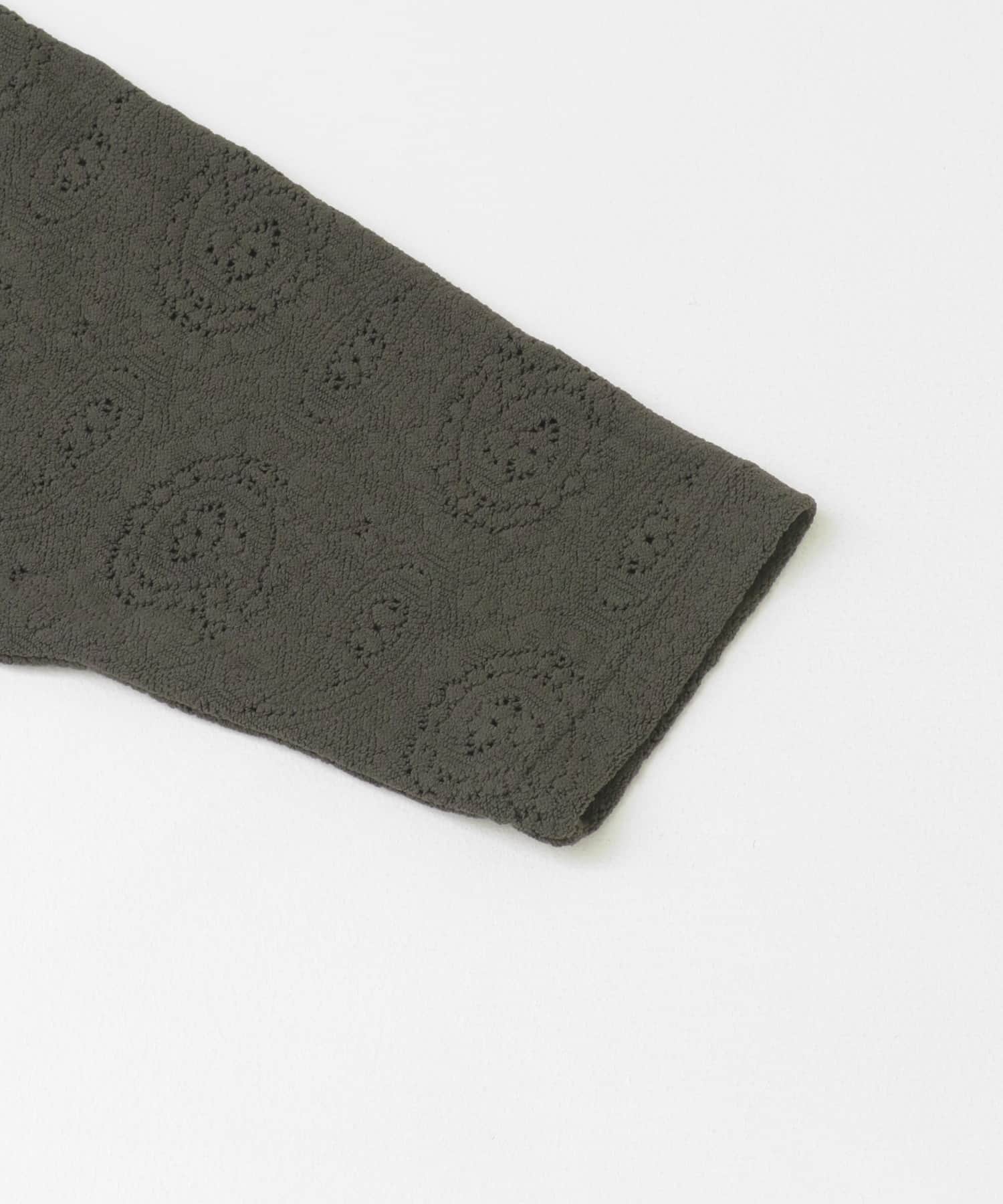 シアーペイズリーポロシャツ CHARCOAL M