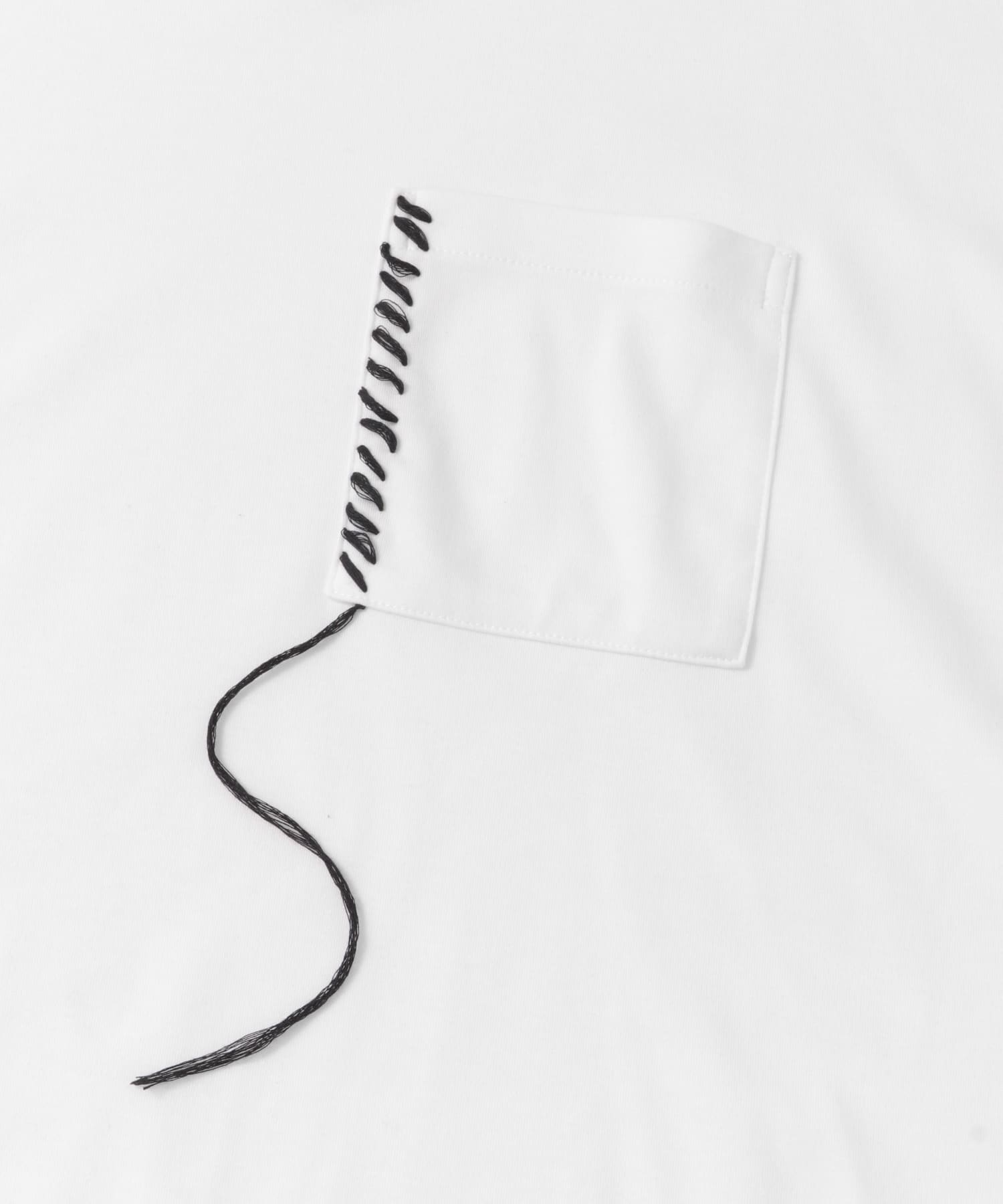 ハンドステッチルーズTシャツ WHT×BLK M