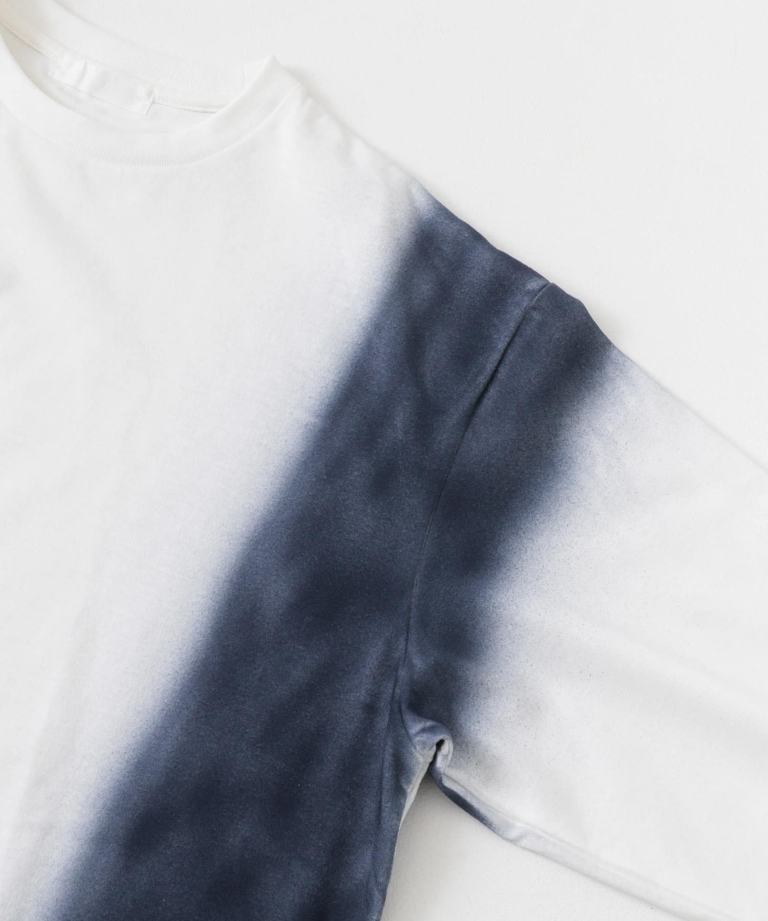 スプレーラインロングスリーブTシャツ WHT×BLU M