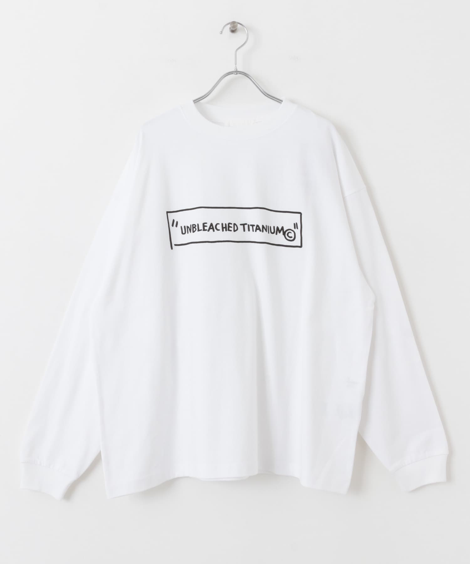 『別注』BASQUIAT×SENSE OF PLACE　ロゴロングスリーブTシャツ WHITE M
