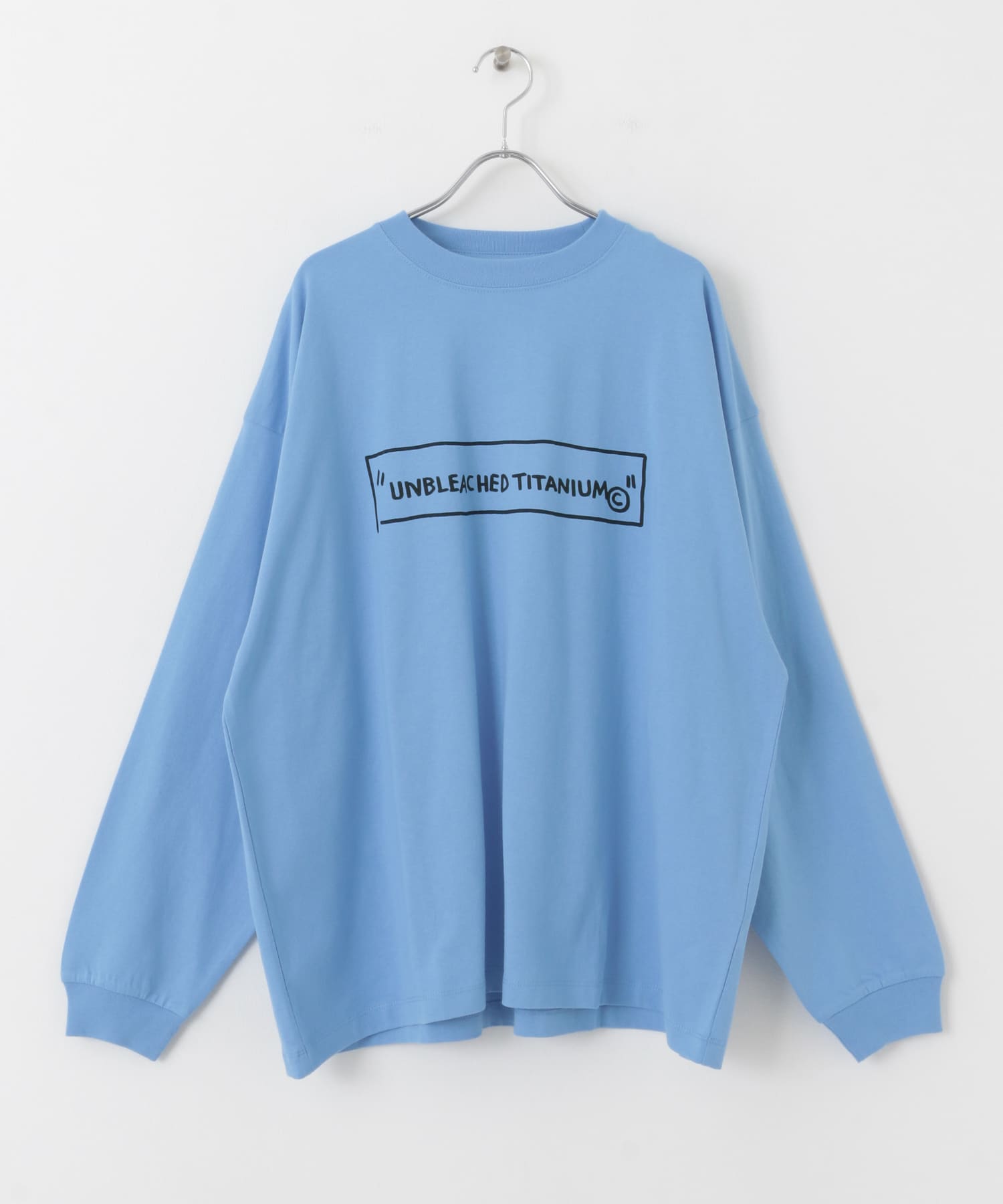 『別注』BASQUIAT×SENSE OF PLACE　ロゴロングスリーブTシャツ L.BLUE M