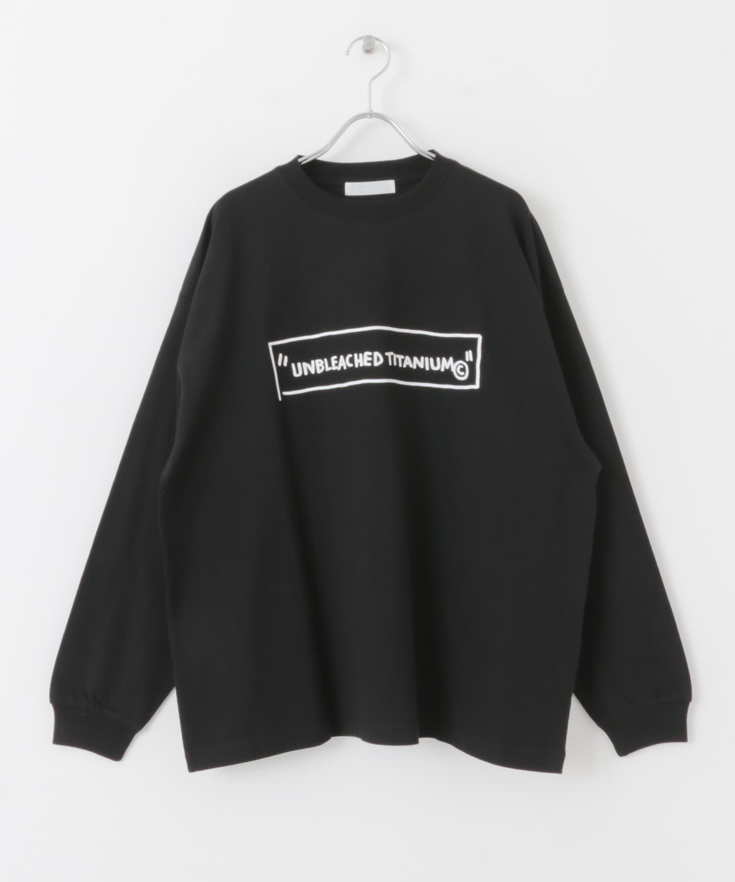 『別注』BASQUIAT×SENSE OF PLACE　ロゴロングスリーブTシャツ BLACK M