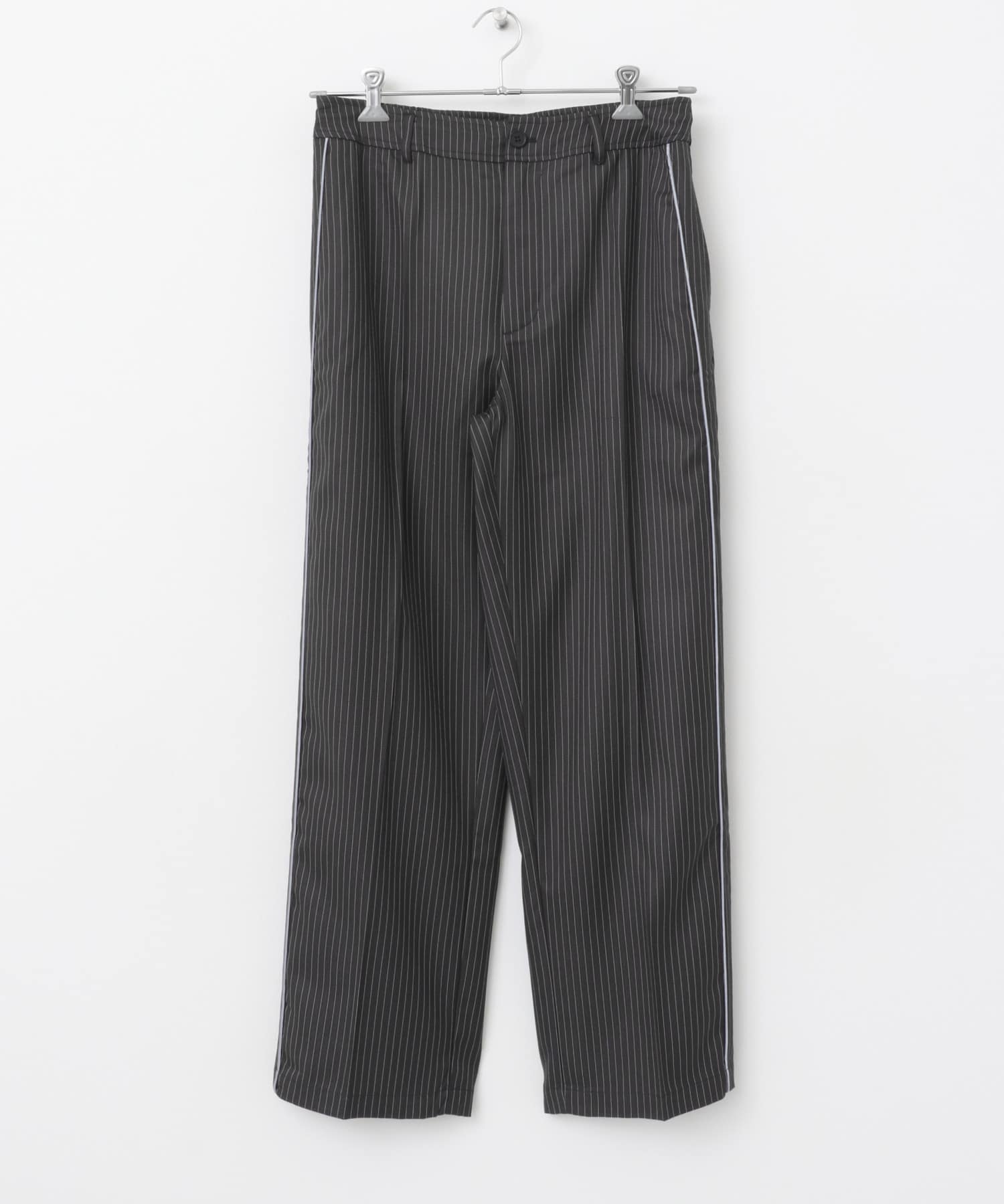 サイドラインピンストライプスラックス CHARCOAL M