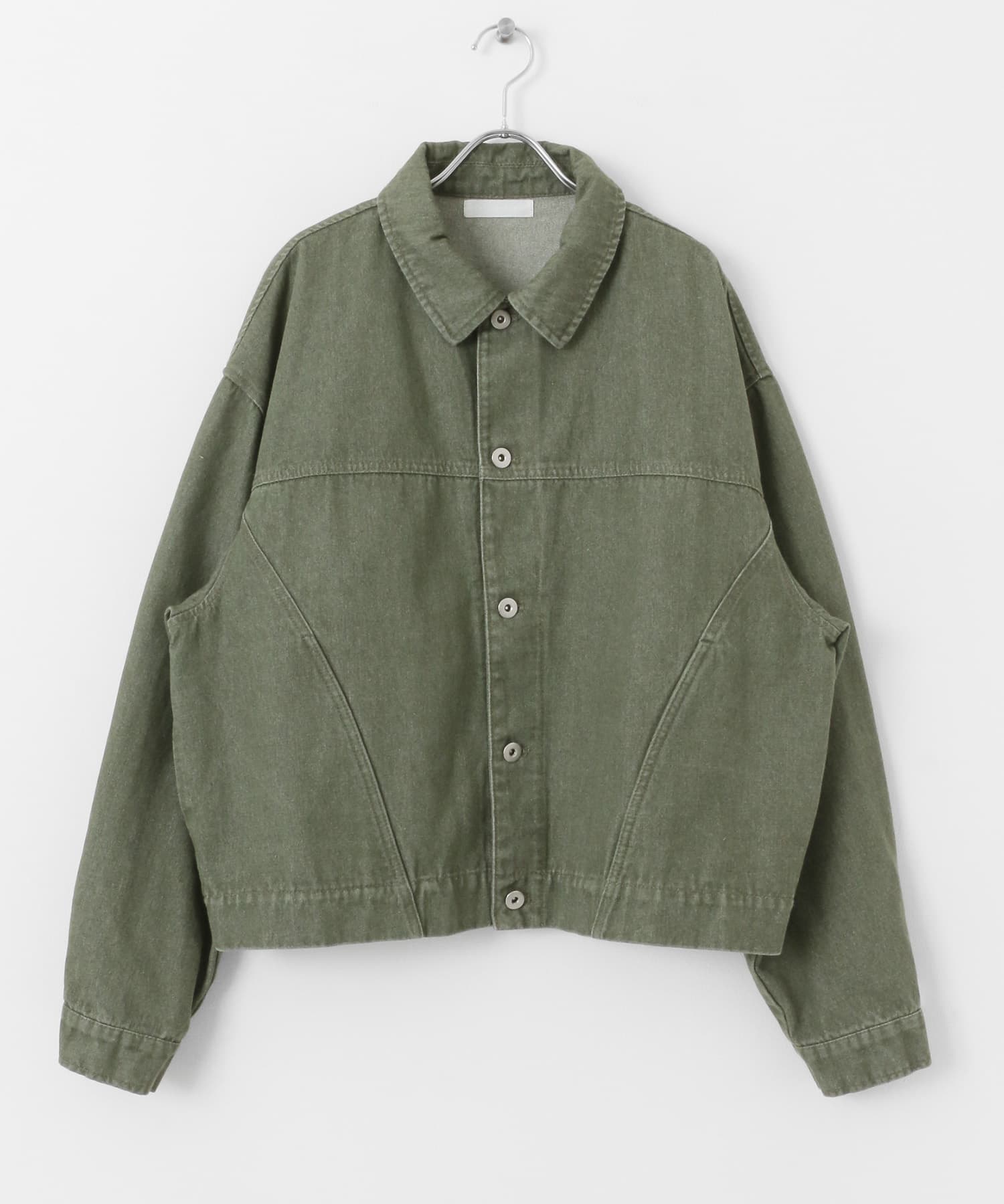 『セットアップ対応』ツイストデニムジャケット GREEN M