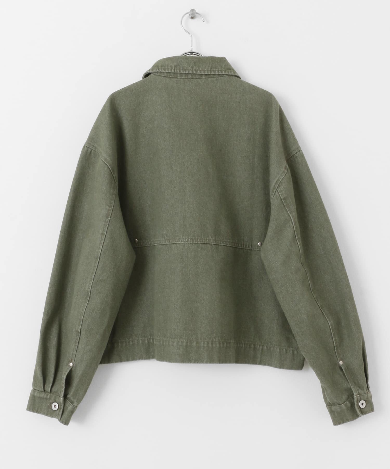 『セットアップ対応』ツイストデニムジャケット GREEN M
