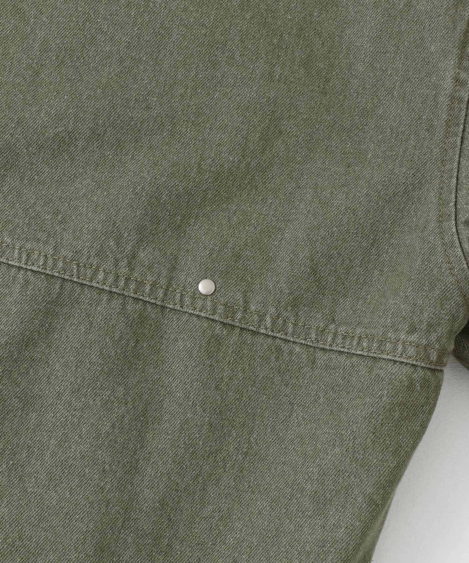 『セットアップ対応』ツイストデニムジャケット GREEN M